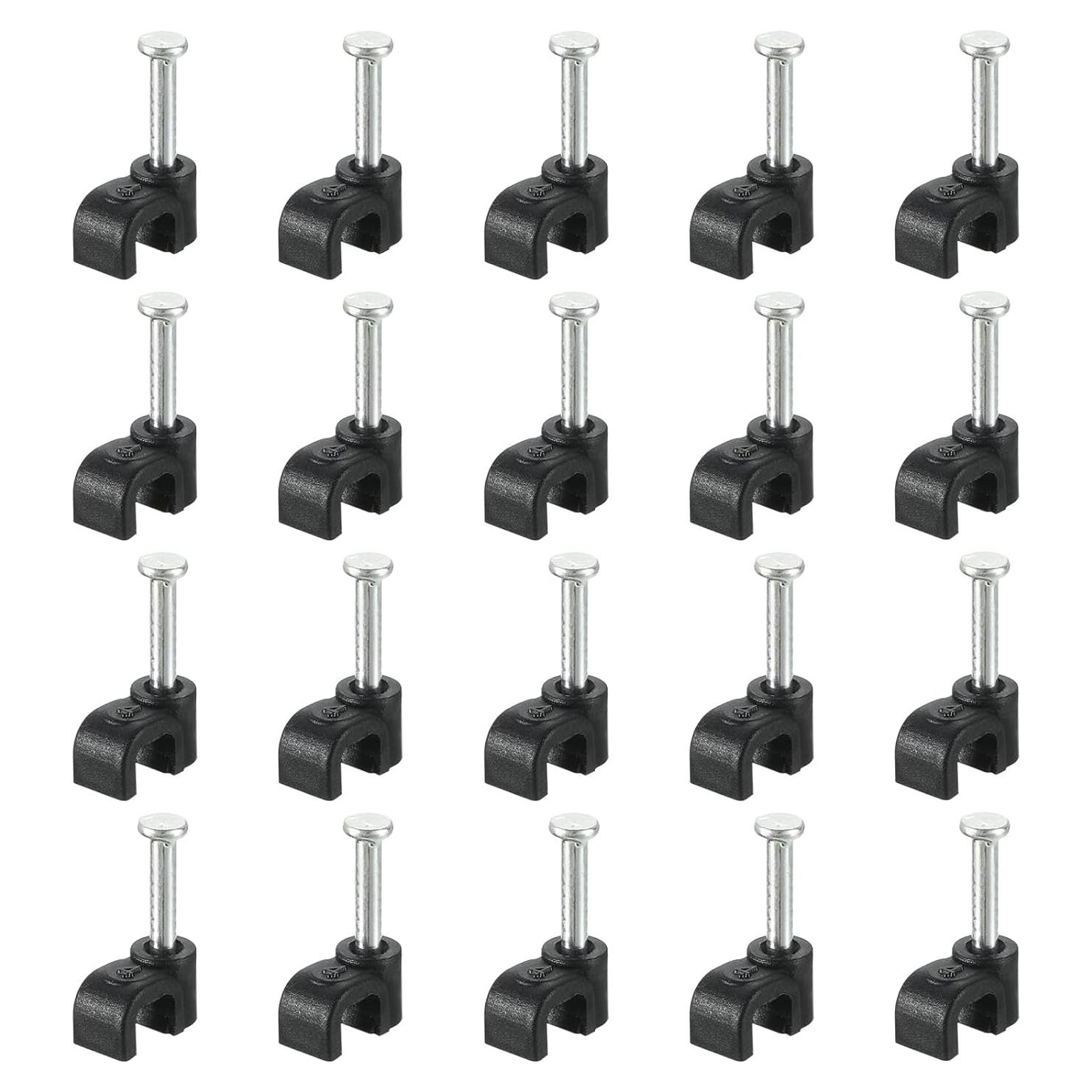 Clips de Cable con Clavo uxcell 100Pcs 4mm para Gestión de Cables
