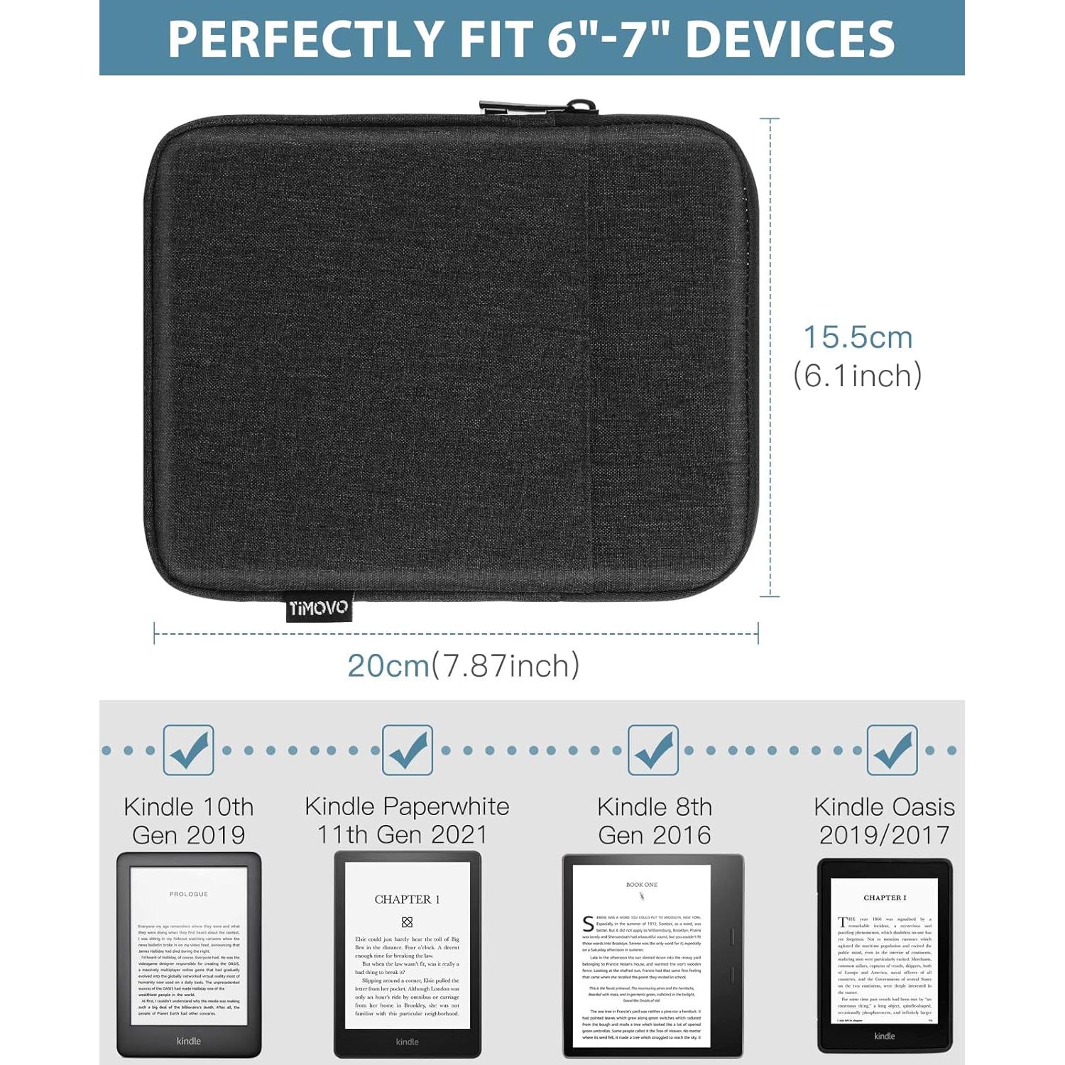 Funda TiMOVO para Kindle 6-7 Pulgadas Negra - Protección y Organización