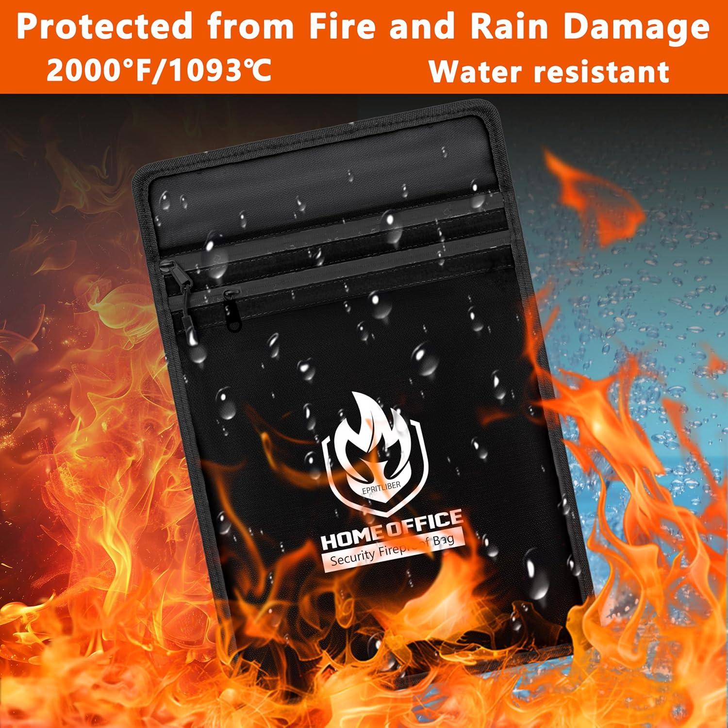 Bolsa de Documentos a Prueba de Fuego Epritliber 38x28 cm Negra