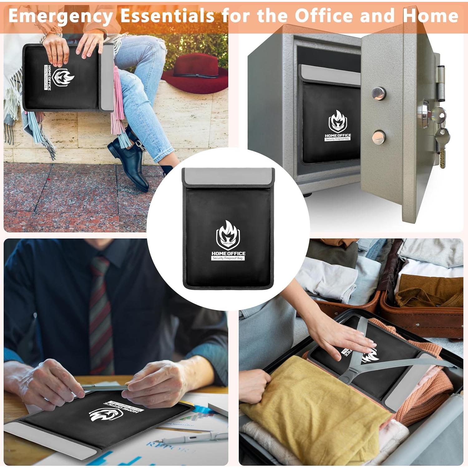 Bolsa de Documentos a Prueba de Fuego Epritliber 38x28 cm Negra