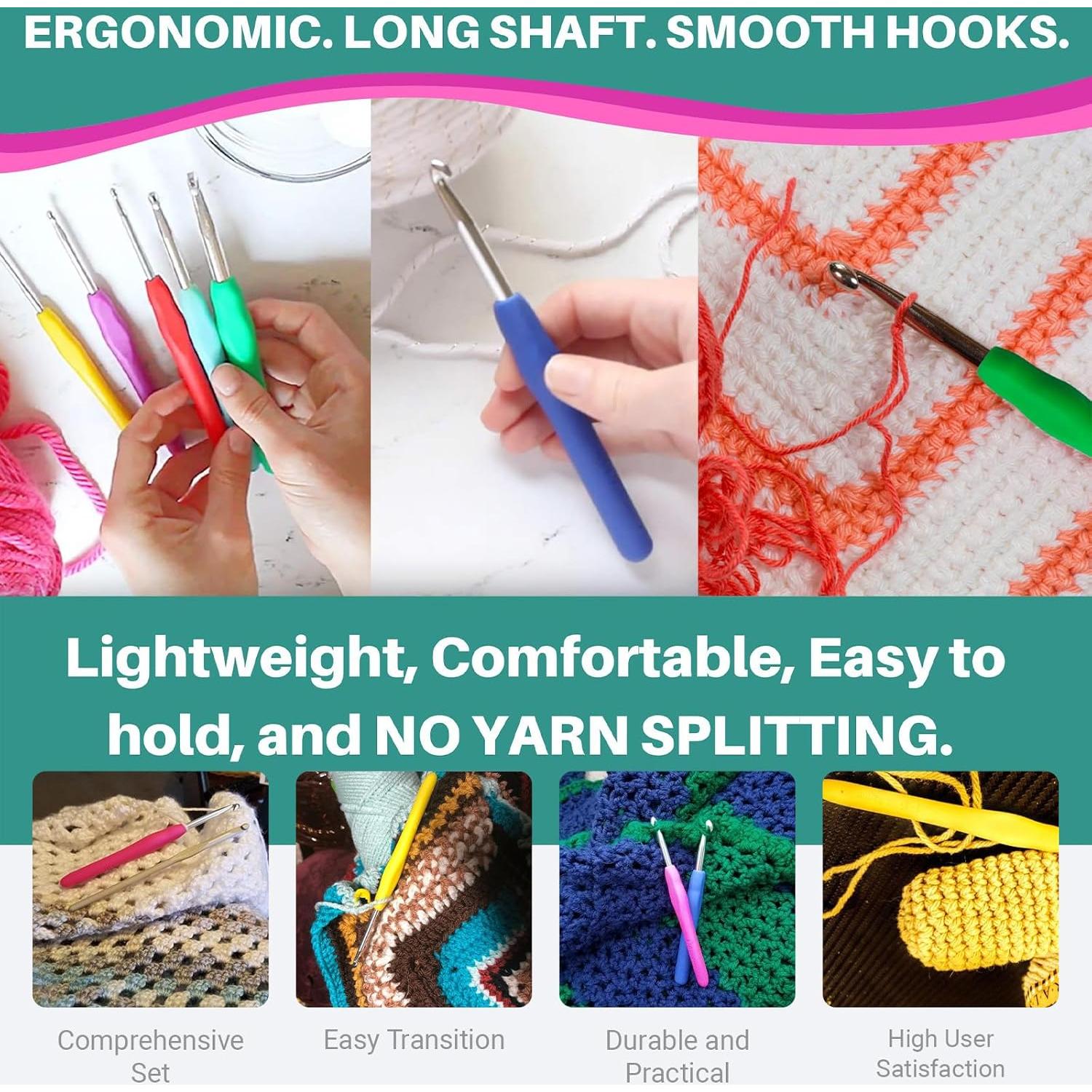 Ganchos de Crochet Ergonómicos Athena's Elements 12 Piezas 2-8 mm