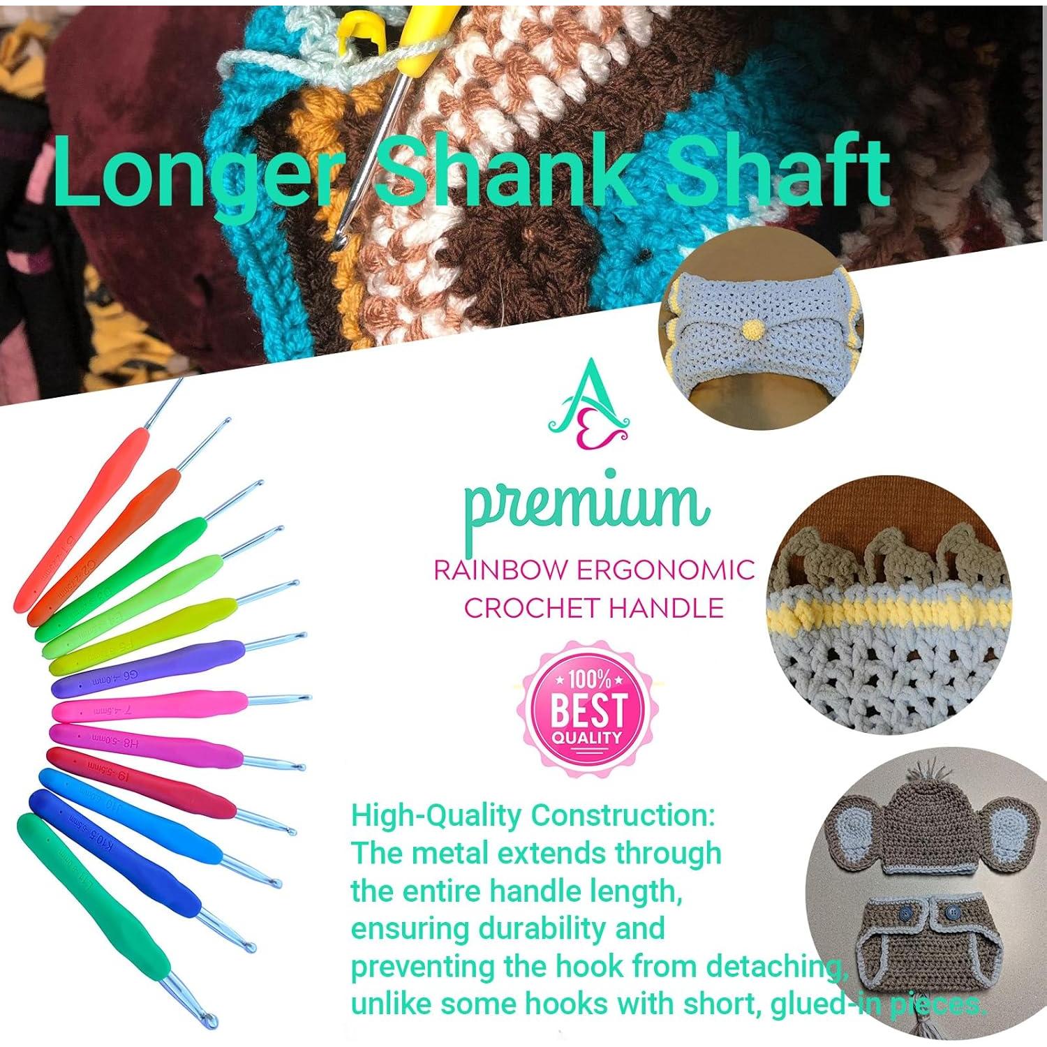 Ganchos de Crochet Ergonómicos Athena's Elements 12 Piezas 2-8 mm