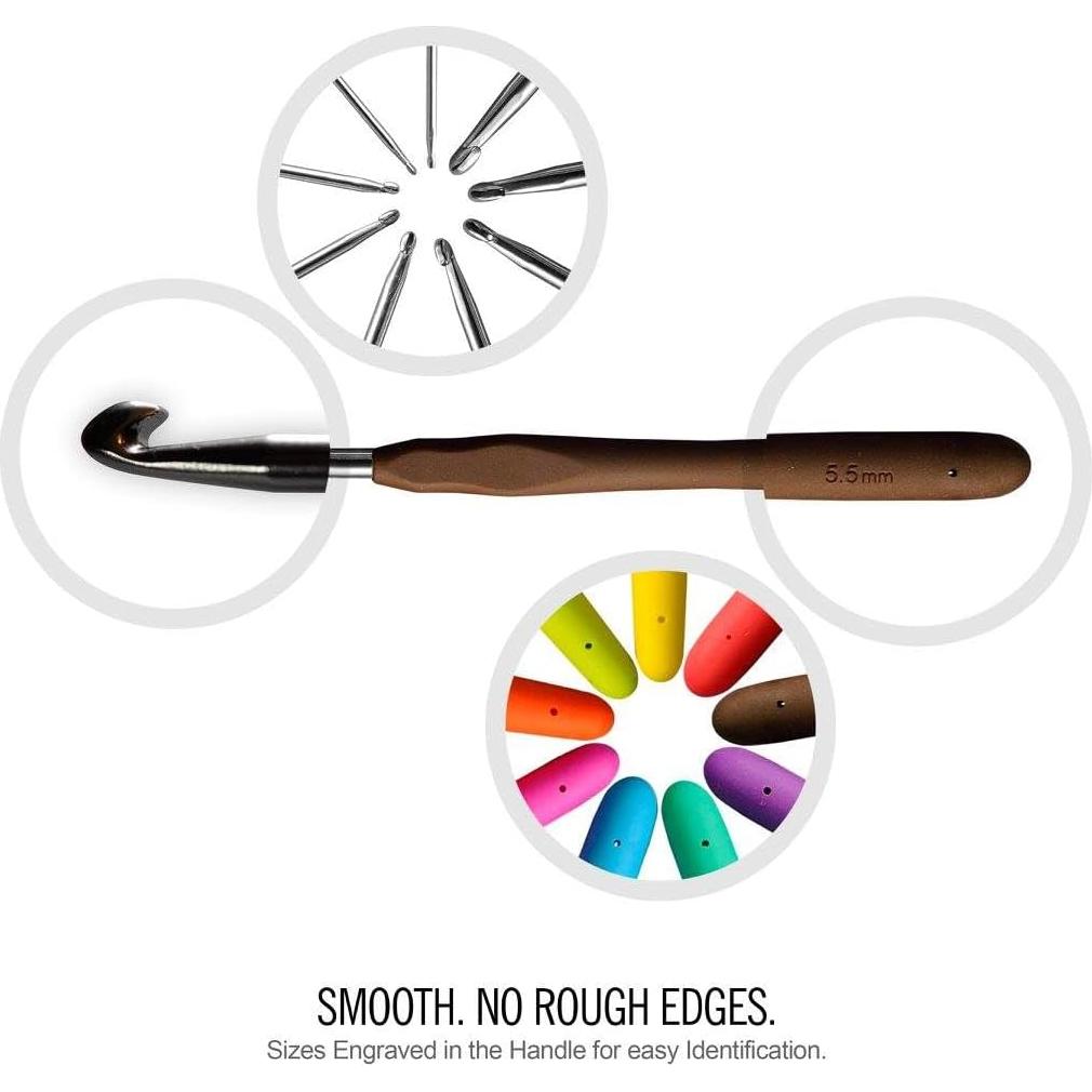 Ganchos de Crochet Ergonómicos Athena's Elements 12 Piezas 2-8 mm