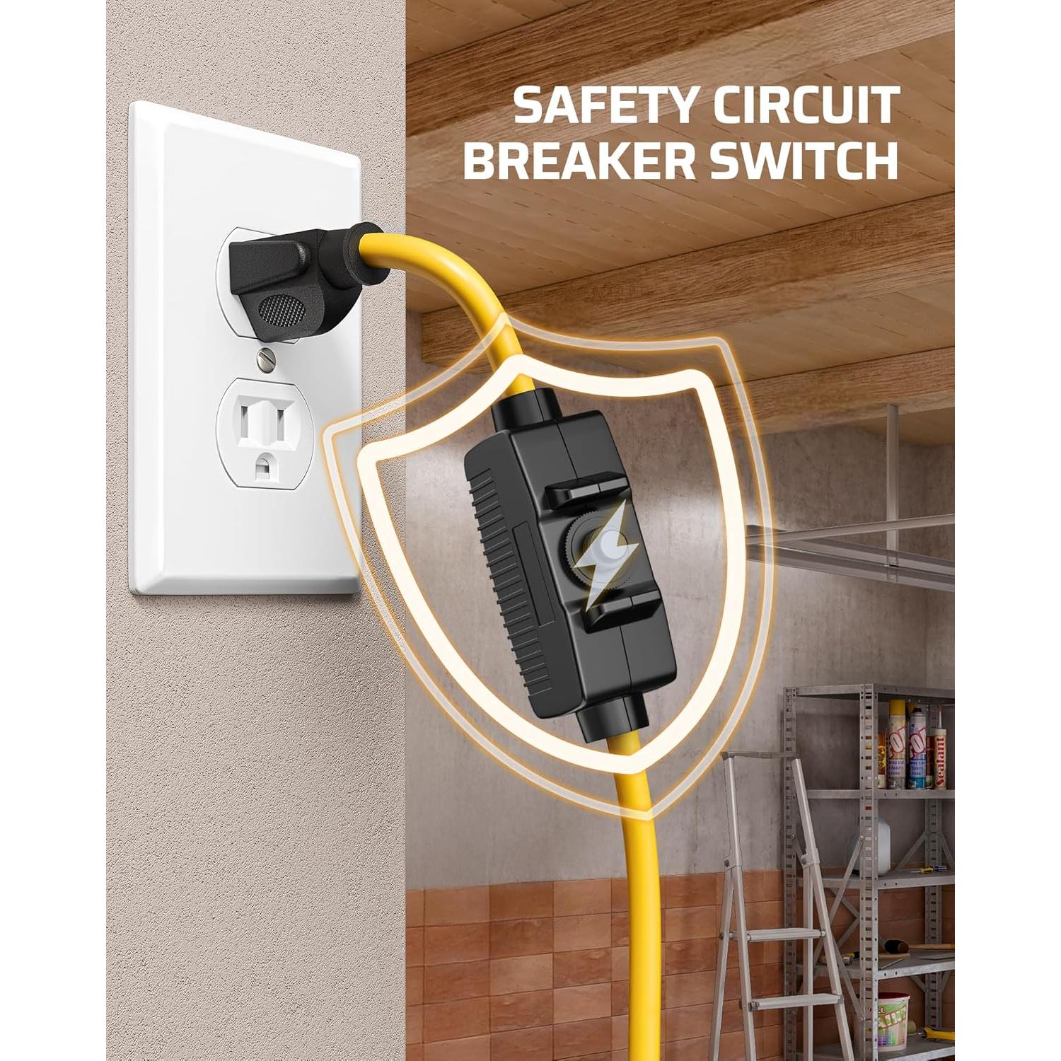 Carrete de Cable de Extensión Retráctil DEWENWILS 9.14m 6 Salidas