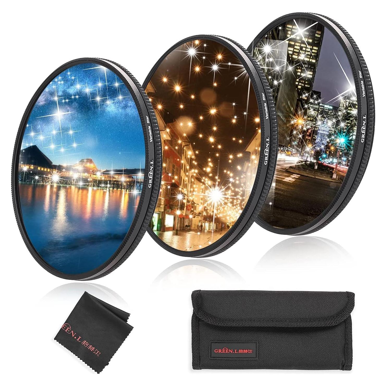 Filtro Estrella Variable 37mm GREEN.L con 3 Filtros y Bolsa