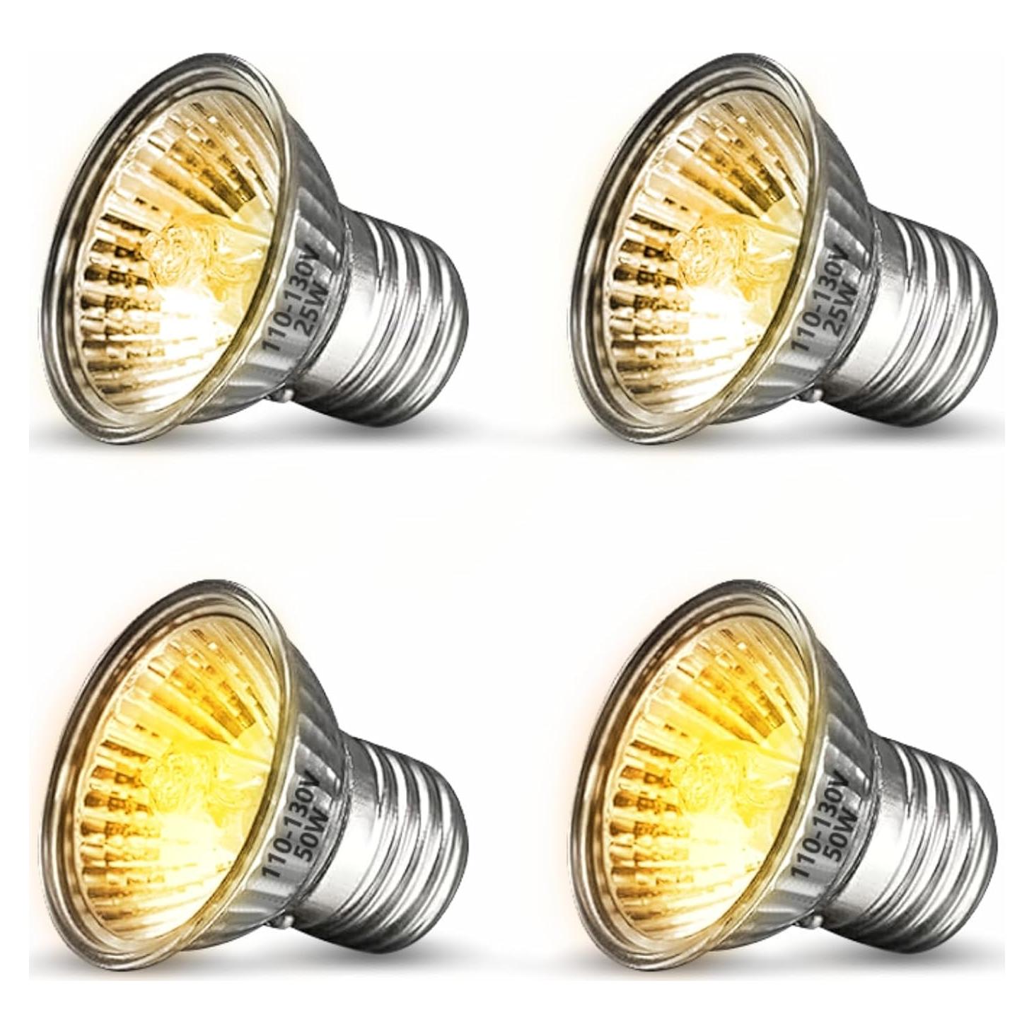 GOZILLA Paquete de 4 Bombillas de Calor UVA UVB E27 para Reptiles