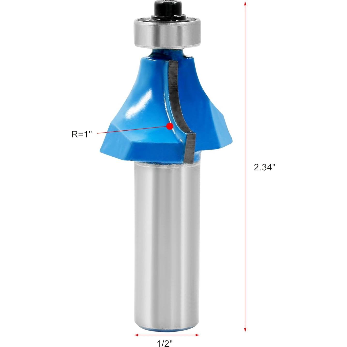 Bit Router Redondeado LDEXIN 25.4mm Eje 12.7mm Azul