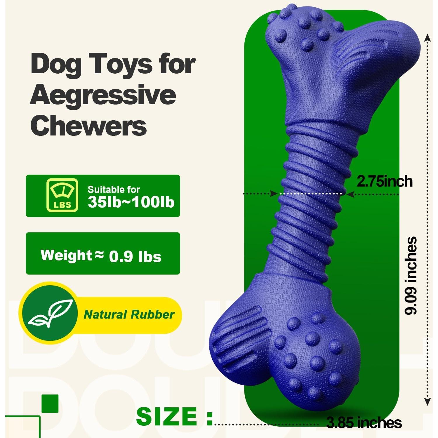 Juguete Indestructible para Perros Doudele - Hueso de Goma 23cm