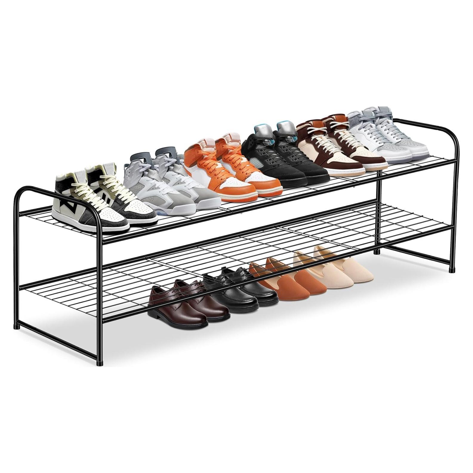 Estante de Zapatos Metálico KEETDY 2 Niveles Negro 18 Pares