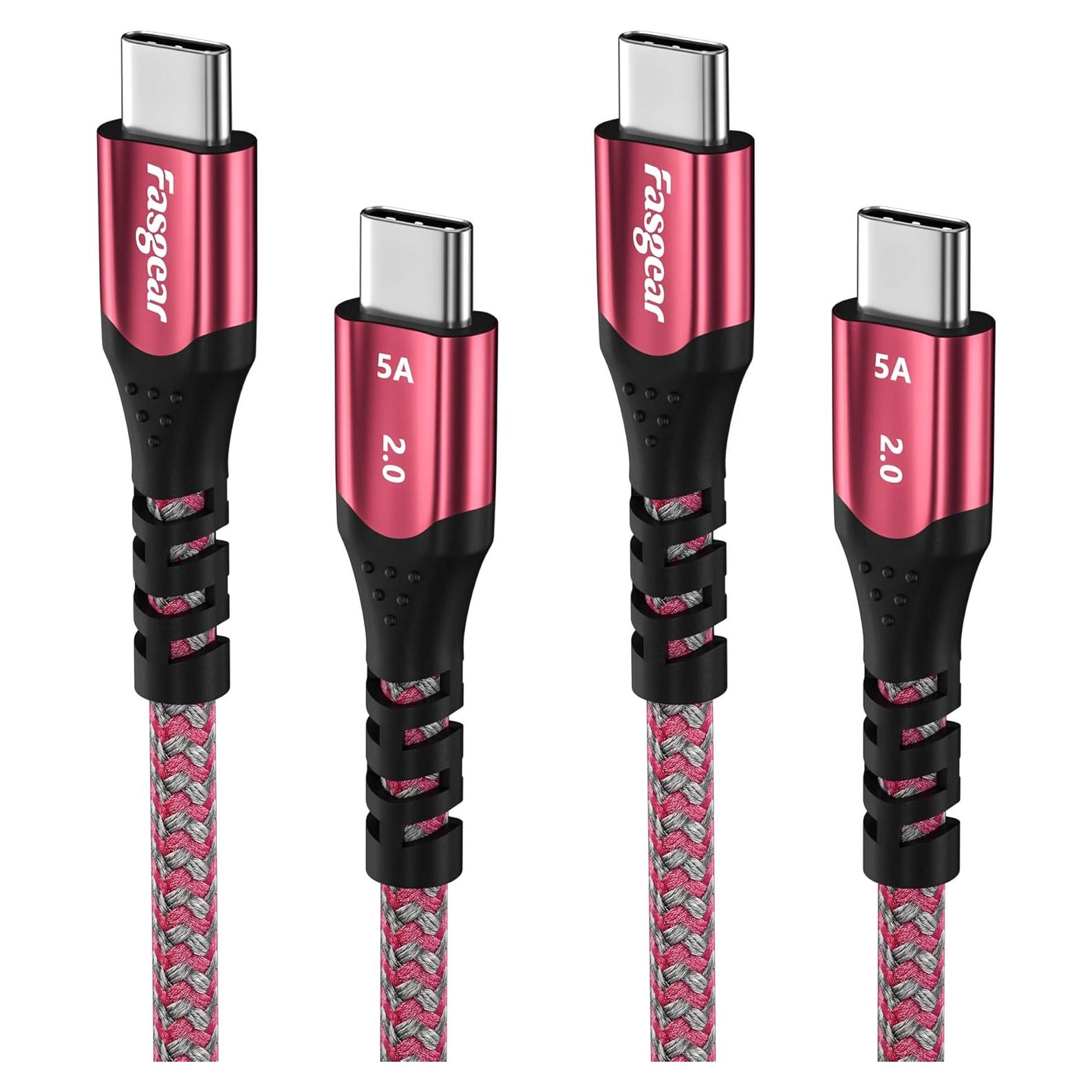 Cable USB C a USB C 100W Fasgear 50cm Carga Rápida 5A