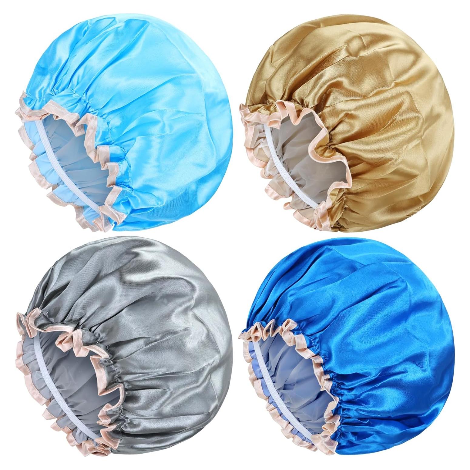 Gorro de Ducha Impermeable Reutilizable Lawie - 4 Pack Ajustable