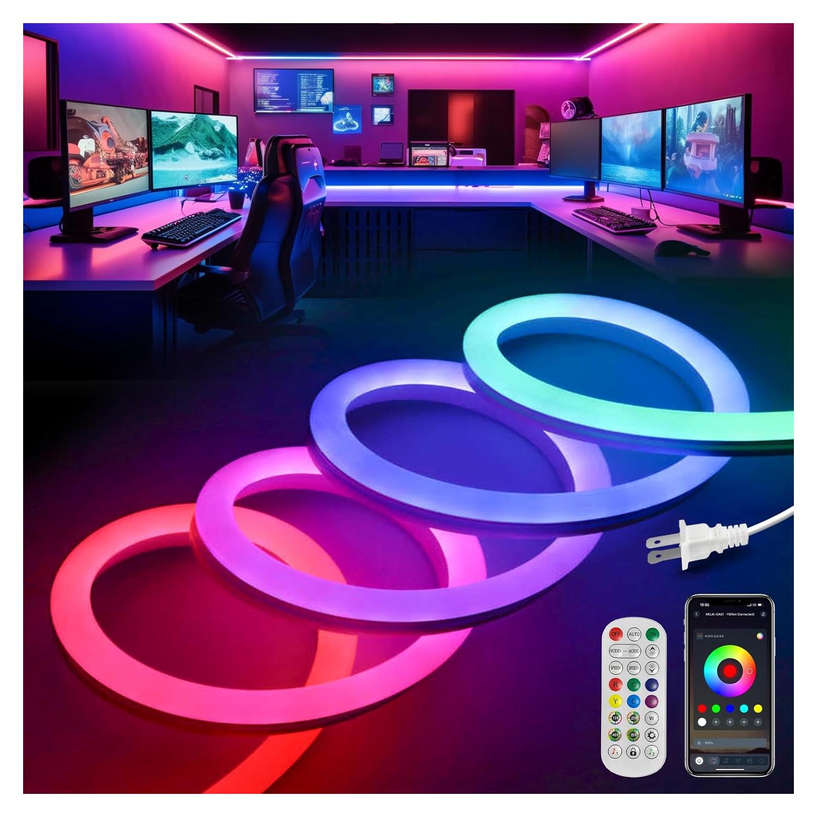 Luces de Neón LED VOEWT 9.8FT Control Remoto APP IP65