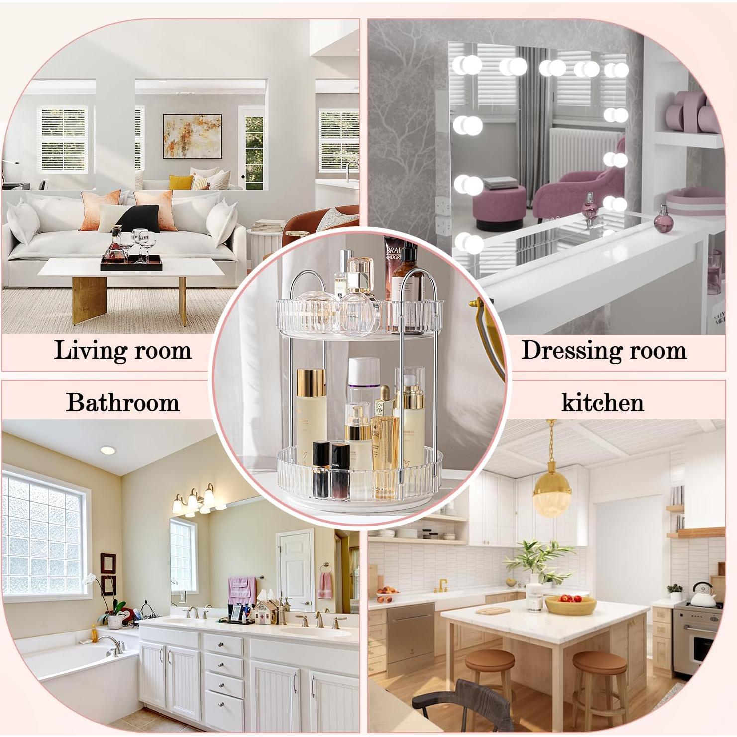 Organizador de Maquillaje Giratorio ALUYUYO 2 Niveles 360°