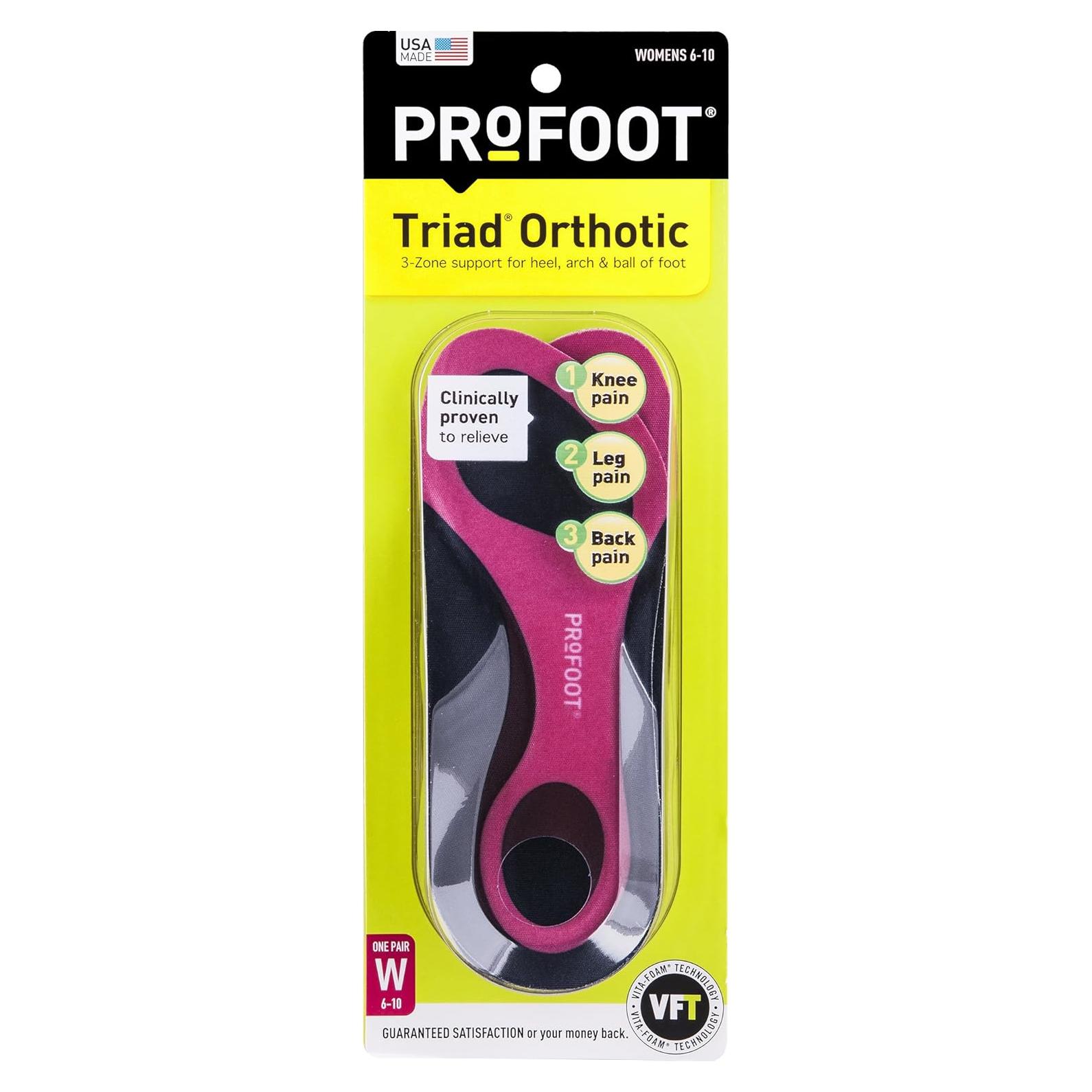 Plantillas Ortopédicas ProFoot Triad Mujeres Talla 6-10