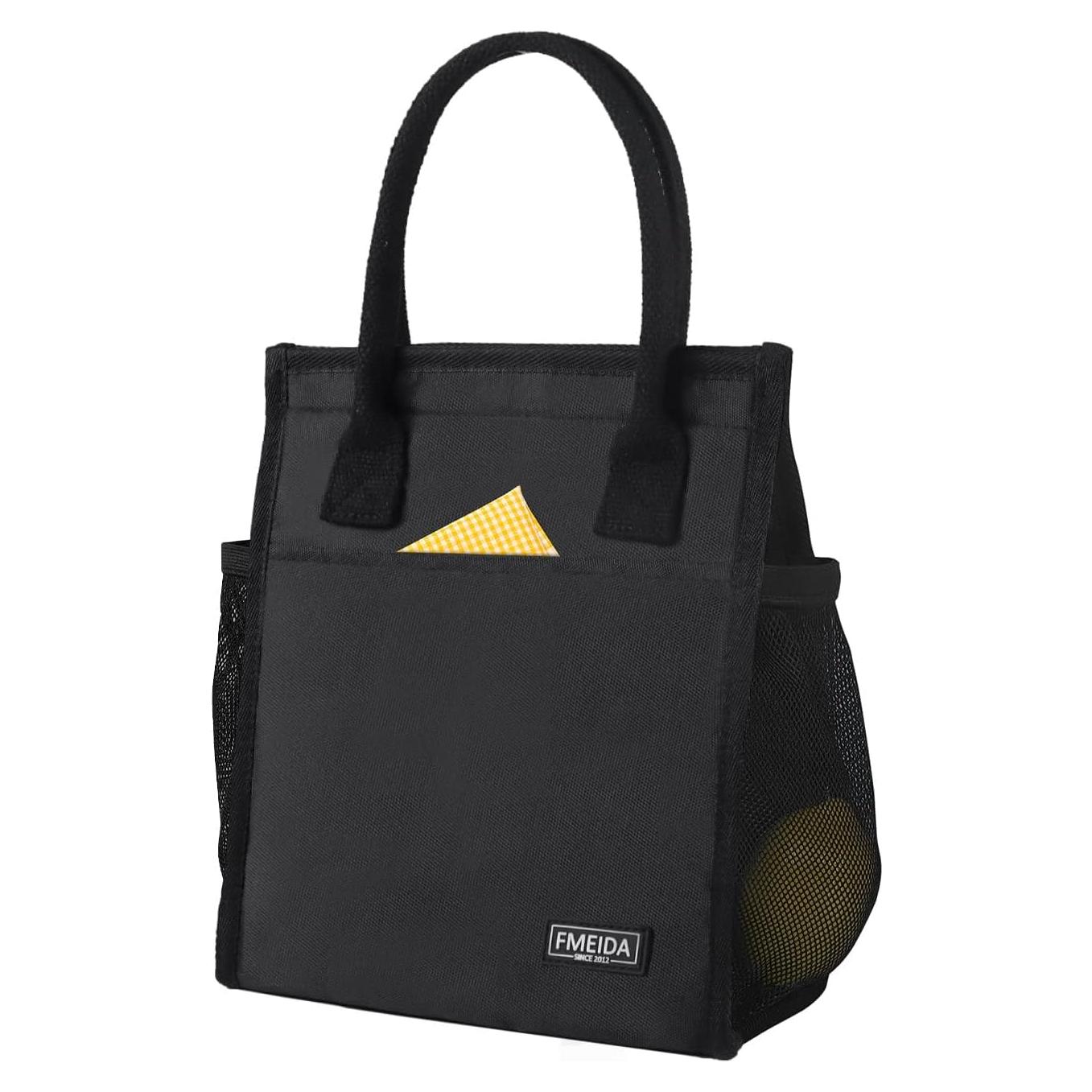 Bolsa Térmica Fmeida Negra 6.75L con Bolsillos para Almuerzo