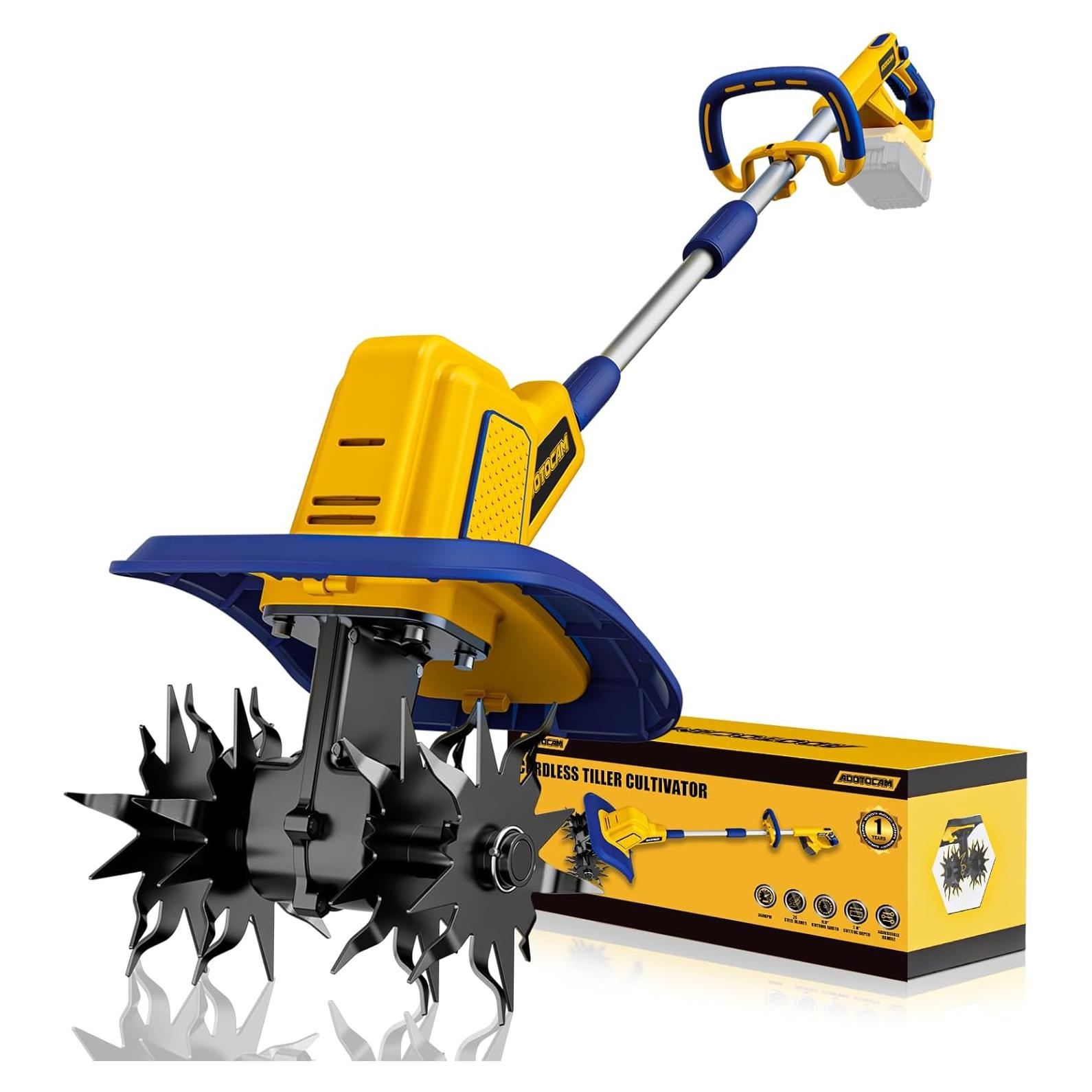 Cultivador de Jardín Inalámbrico ADOTOCAM 20V 360RPM 23cm