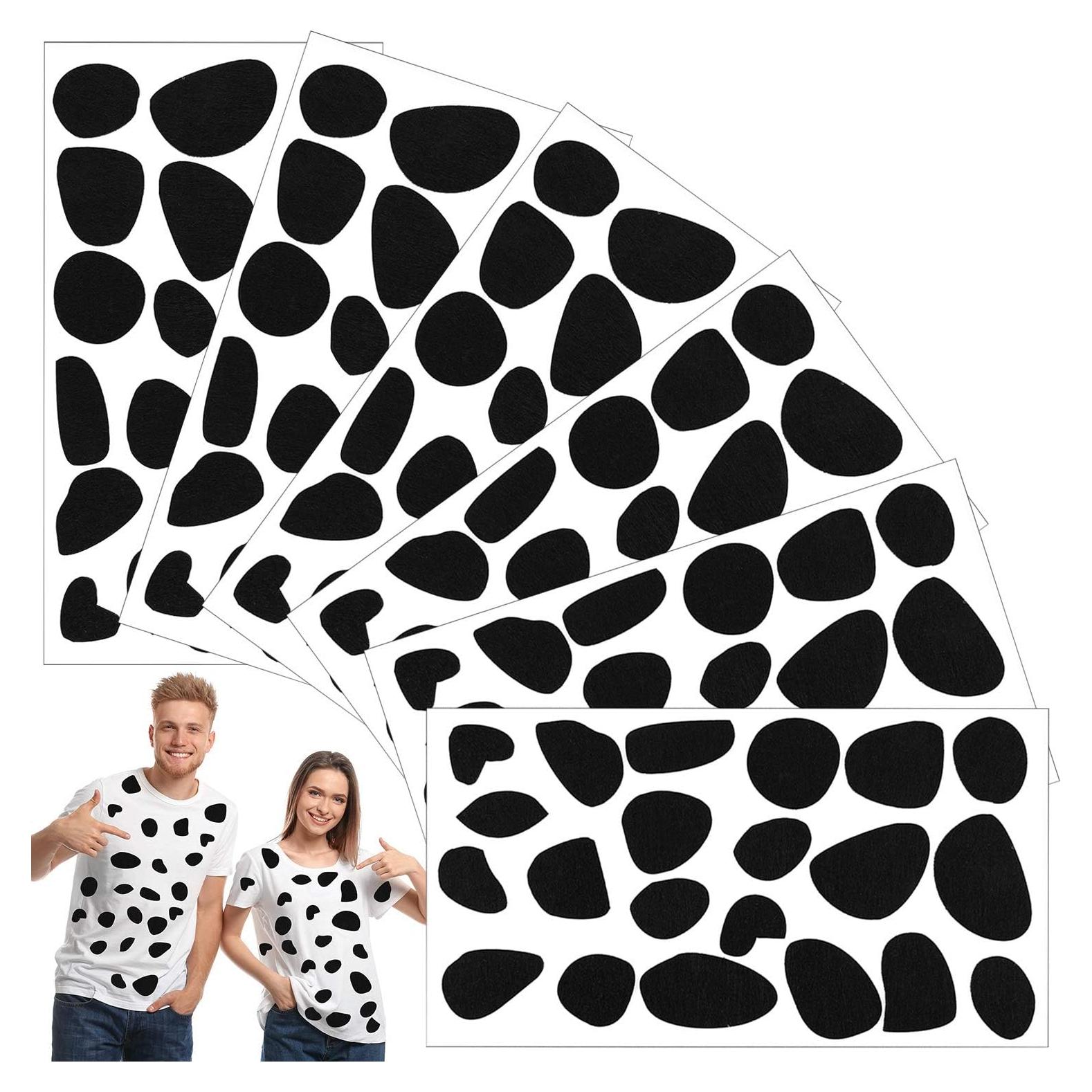 Hojas de Fieltro Adhesivo Negro Tatuo para Disfraz Dálmata - 6 Piezas