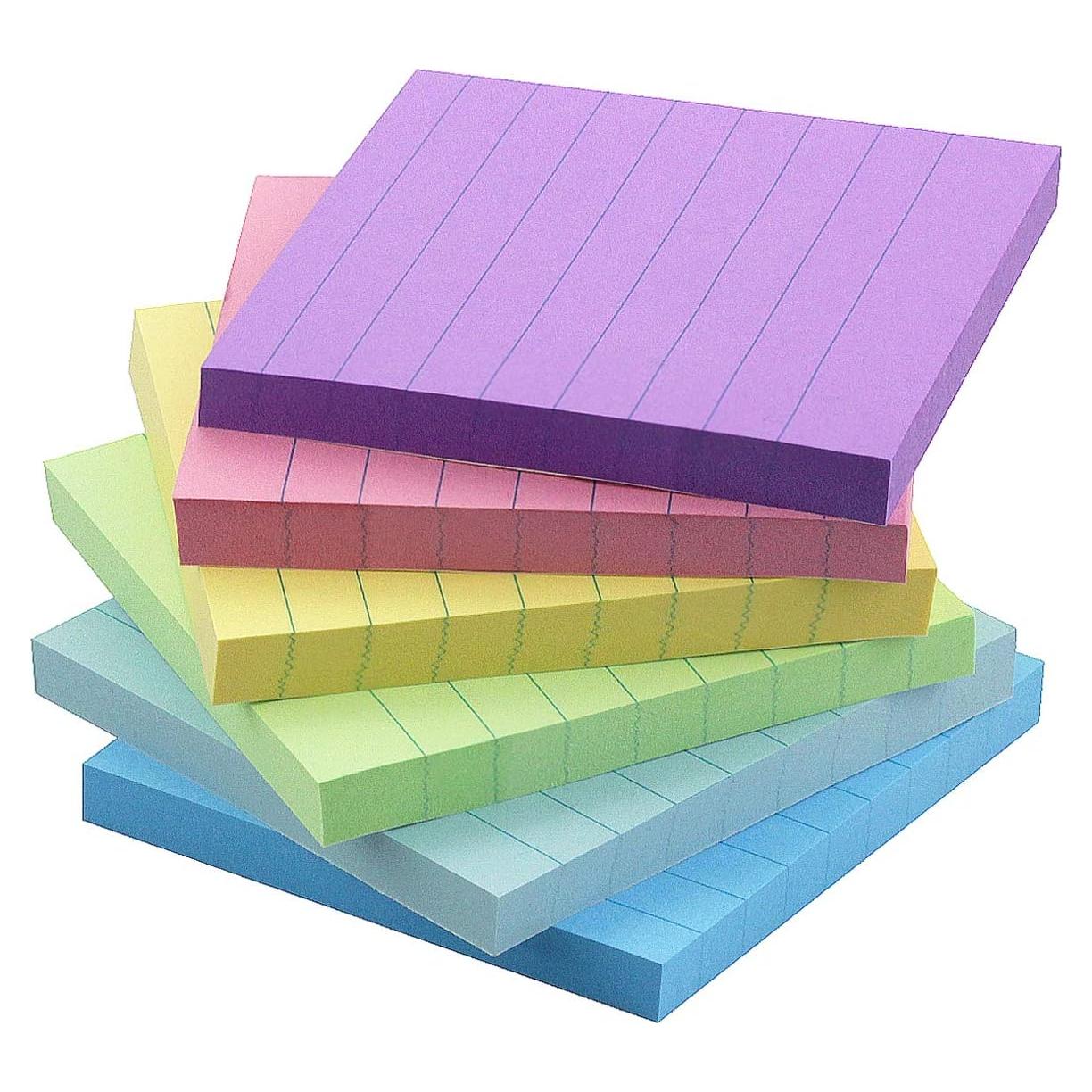 Notas Adhesivas Rayadas Early Buy 10x10 cm 6 Colores Caramelo