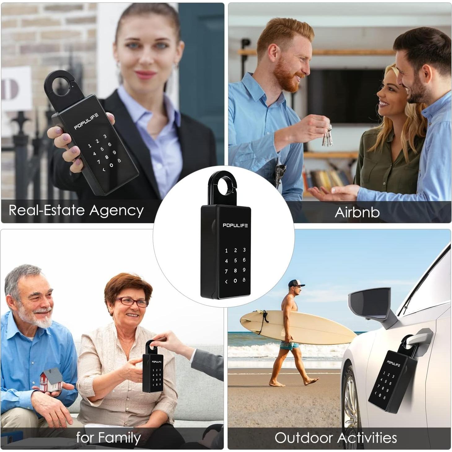 Caja de Llave Inteligente Populife K2 para Exterior, Acero Aleado