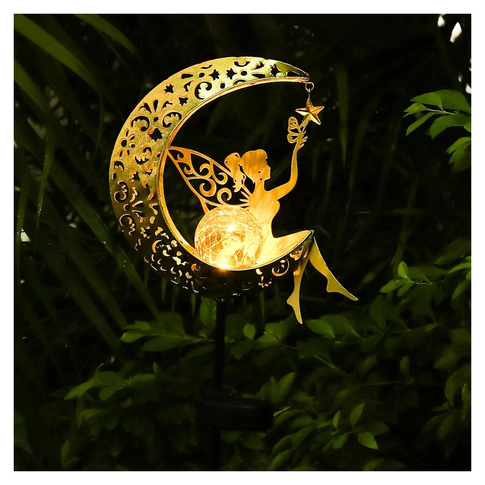 Luz Solar Decorativa de Jardín ZKLiLi Hada en la Luna LED