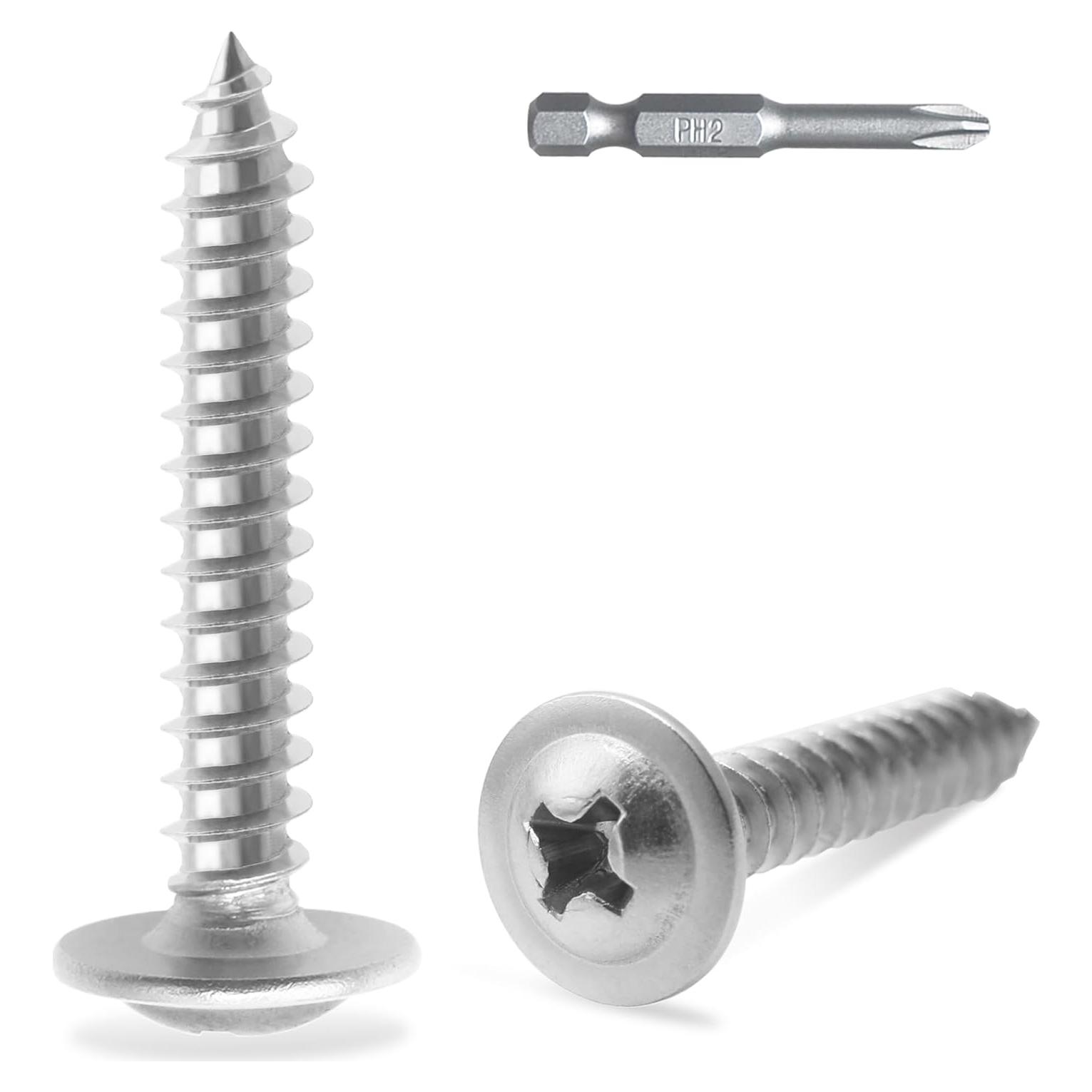 Tornillos de Acero Inoxidable #8 x 2.54 cm JEGONFRI 150 pcs