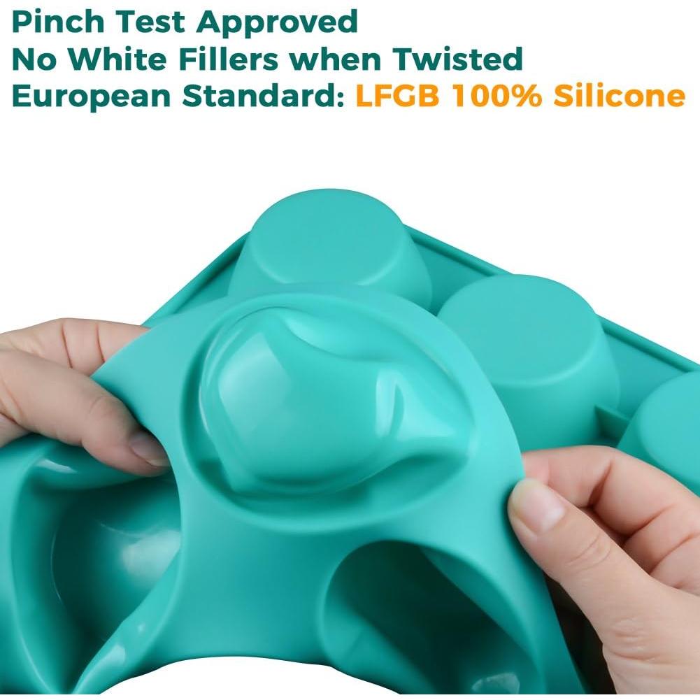 Juego de Moldes de Silicona CAKETIME para Muffins 12 Tazas