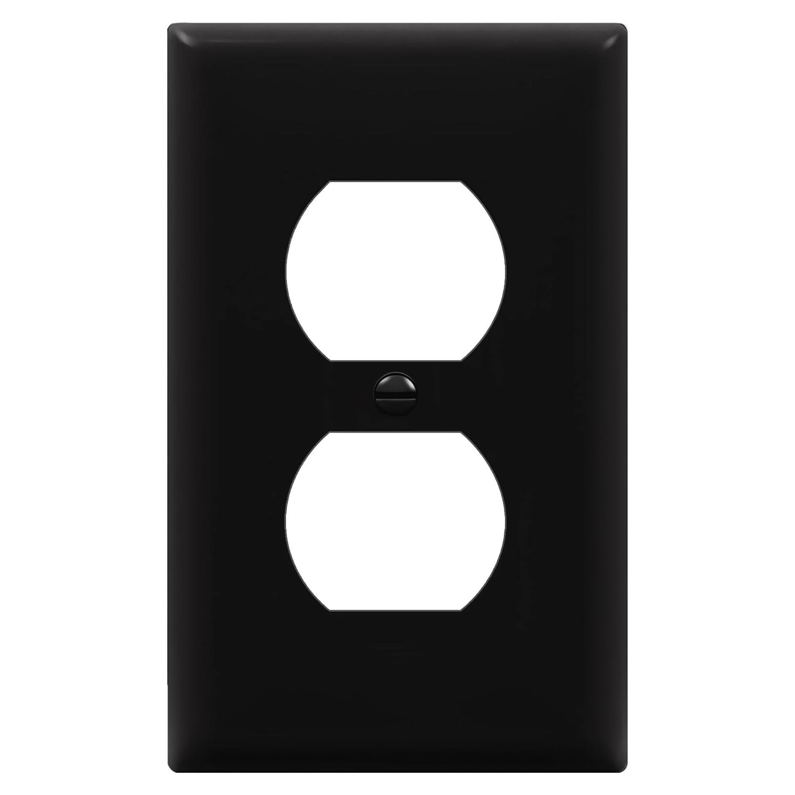 Placa de Pared Dúplex ENERLITES 11.43x7.01cm Negro