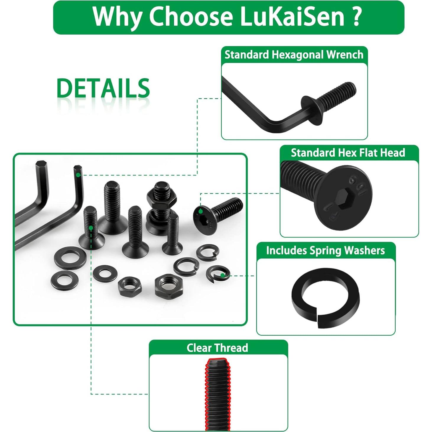 Juego de Tornillos y Tuercas Metrico LuKaiSen 1500PCS Acero 10.9