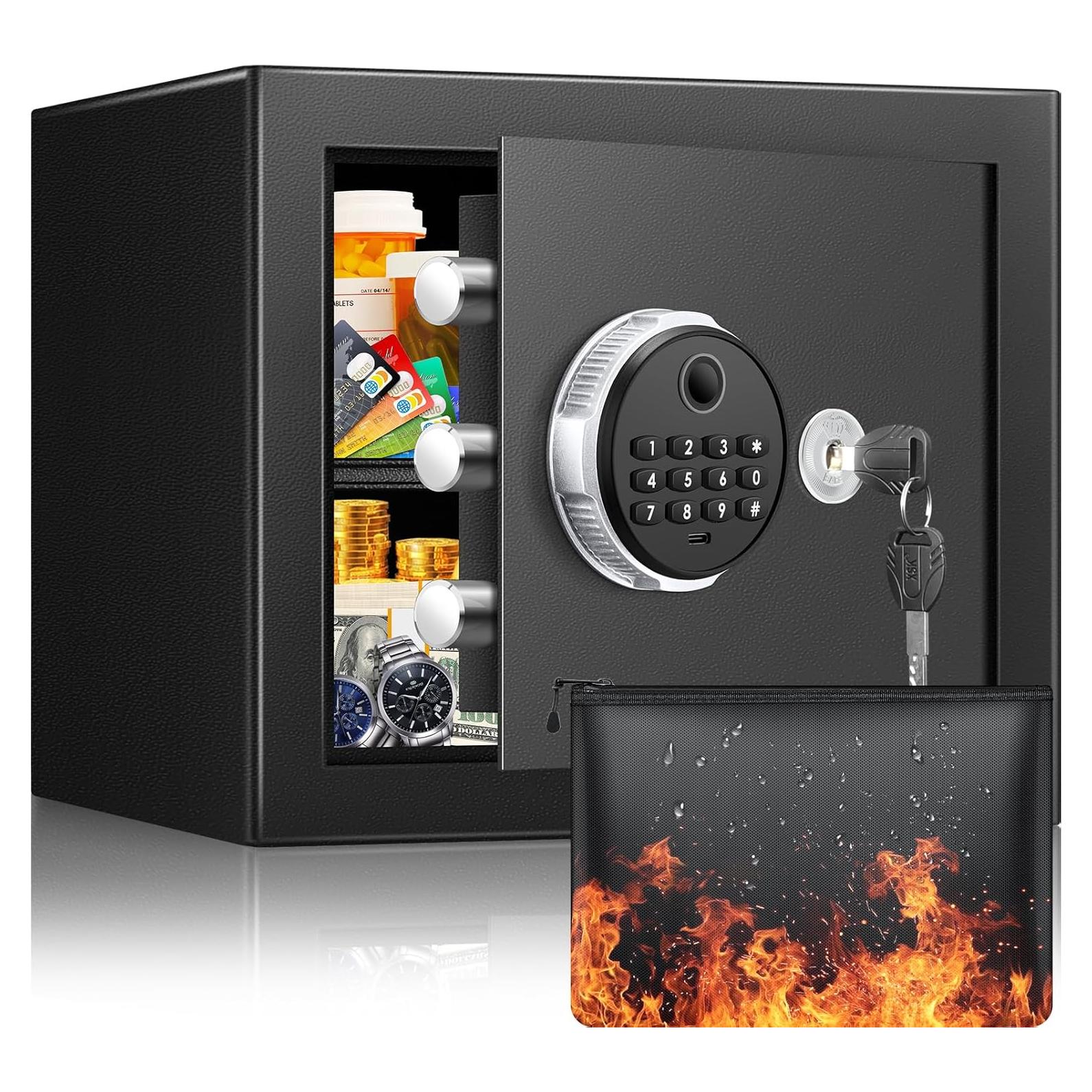 Caja Fuerte Biométrica Thmosz 1.2 Pies Cúbicos a Prueba de Fuego