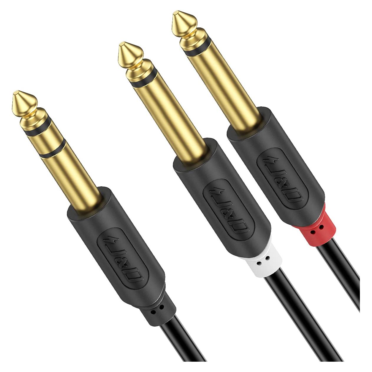 Cable Divisor Y TRS J&D 6.35mm a Doble TS 0.91m