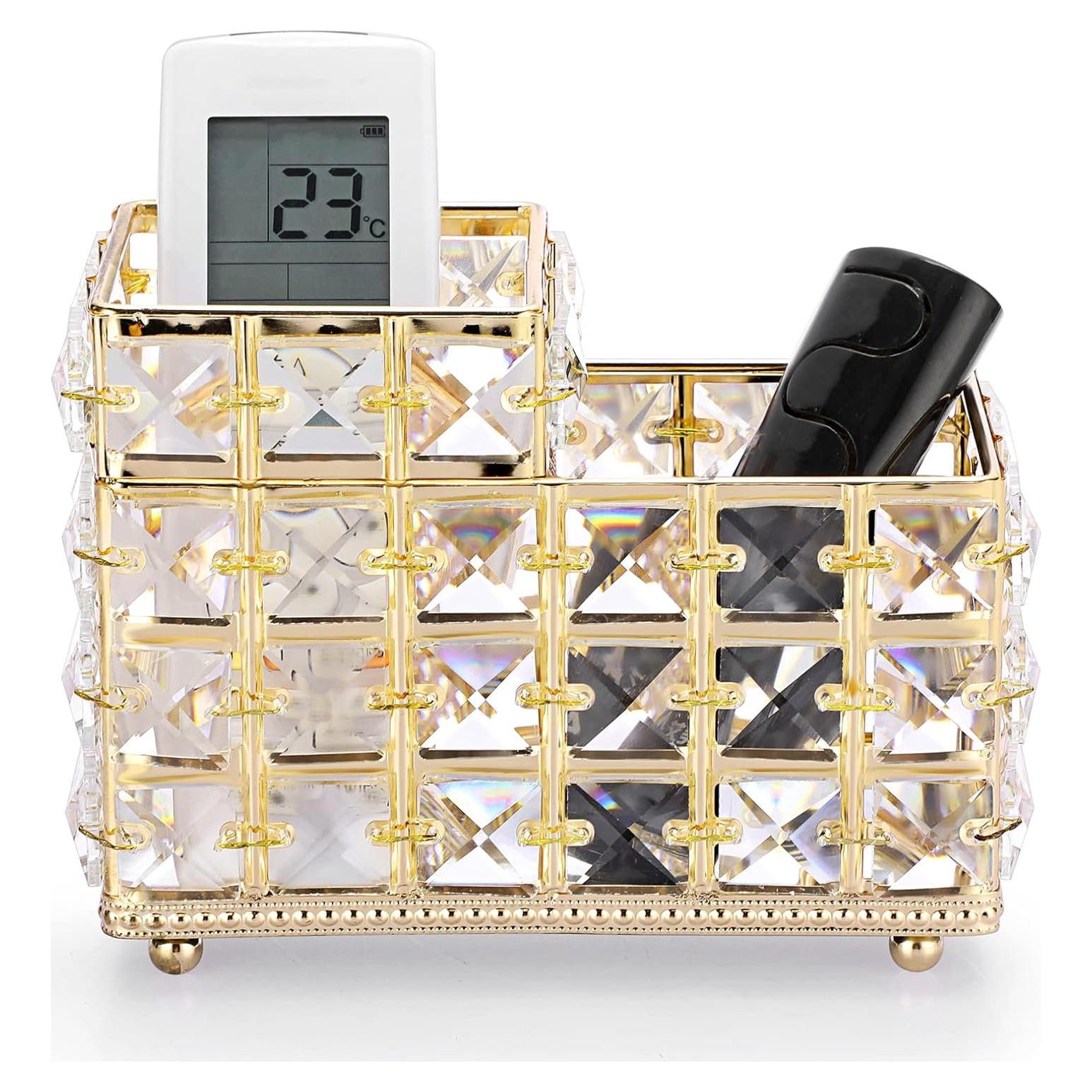 Soporte Organizador de Brochas de Maquillaje Hipiwe Dorado 2-Bahías