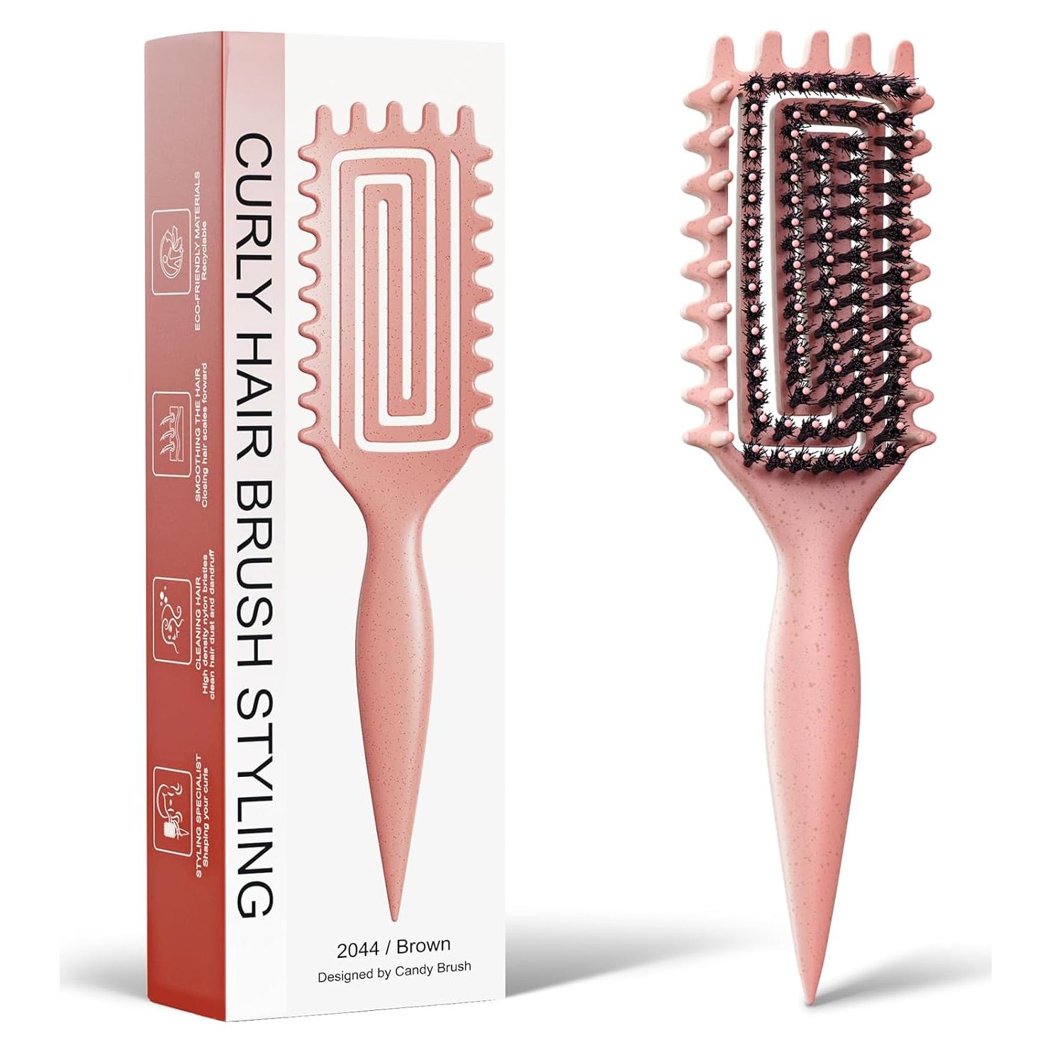 Cepillo Definidor de Rizos Weldilgit Beige - Suave y Desenredante