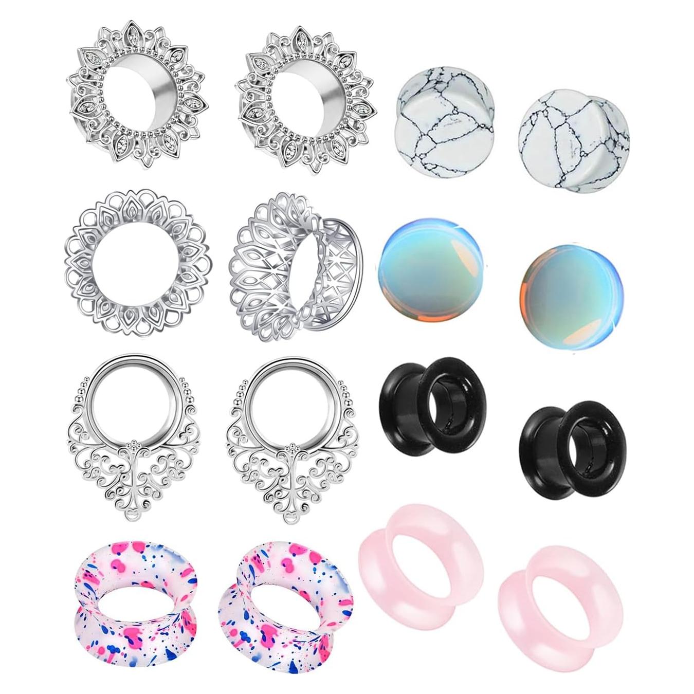 Pendientes Túneles Acero Inoxidable TIANCI 8 Pares 6-16mm