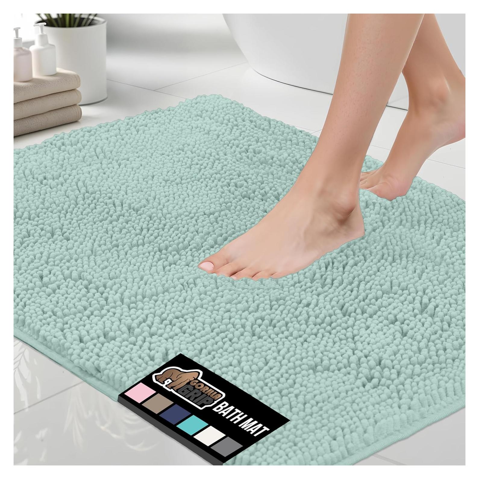 Alfombra de Baño Gorilla Grip 60x24 cm Chenille Azul Mar