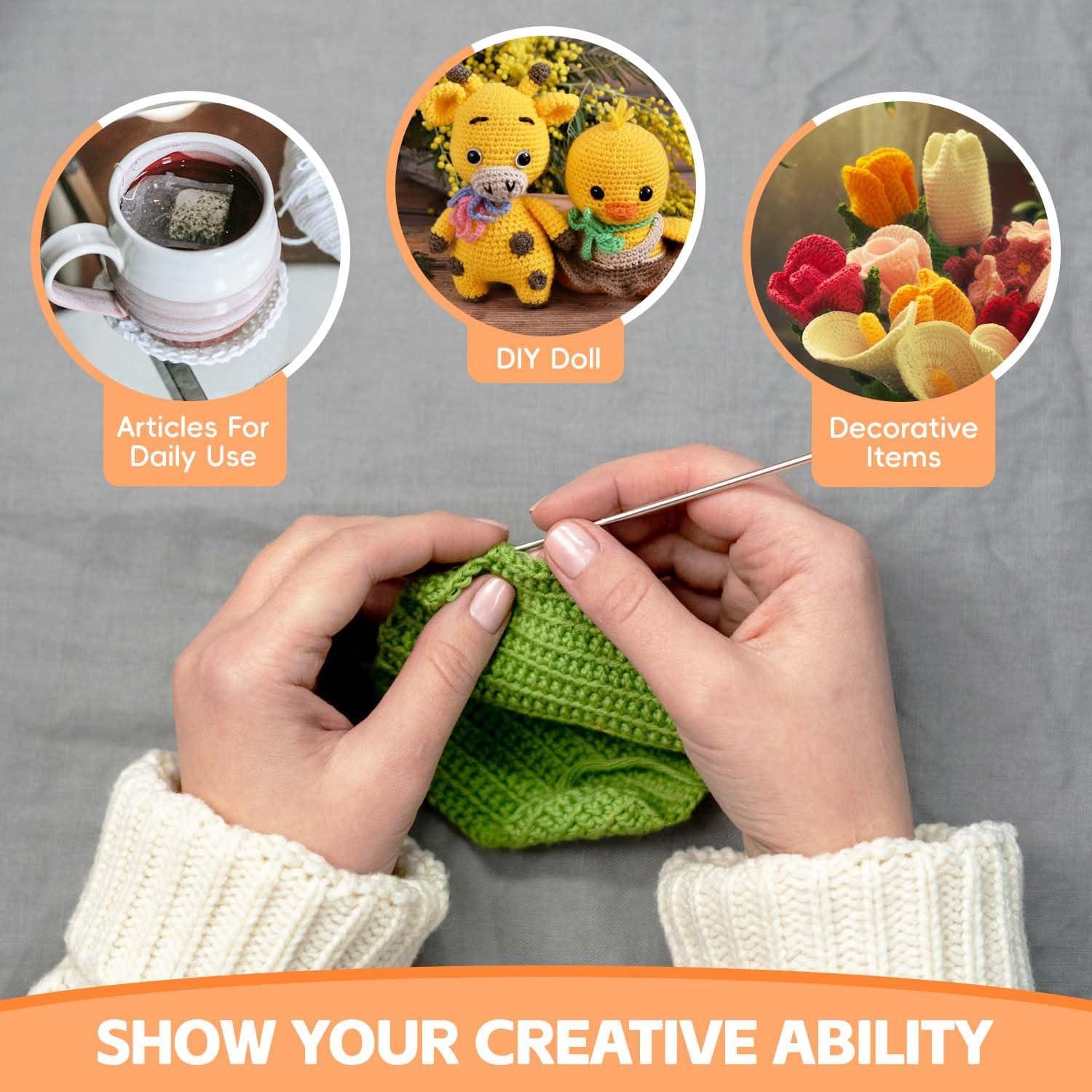 Set de Ganchos de Crochet HATINXIA 85pcs Ergonómicos Azul