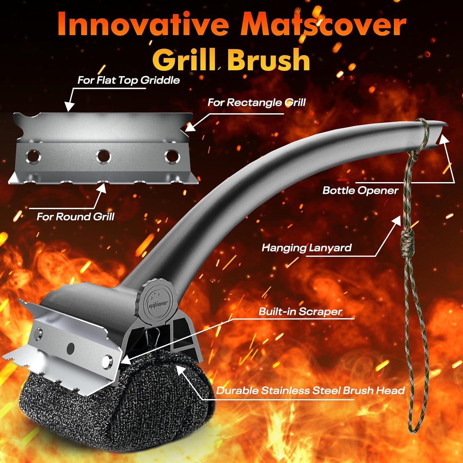 2 Paquete Cabeza Reemplazable Cepillo Parrilla Matscover Sin Cerda