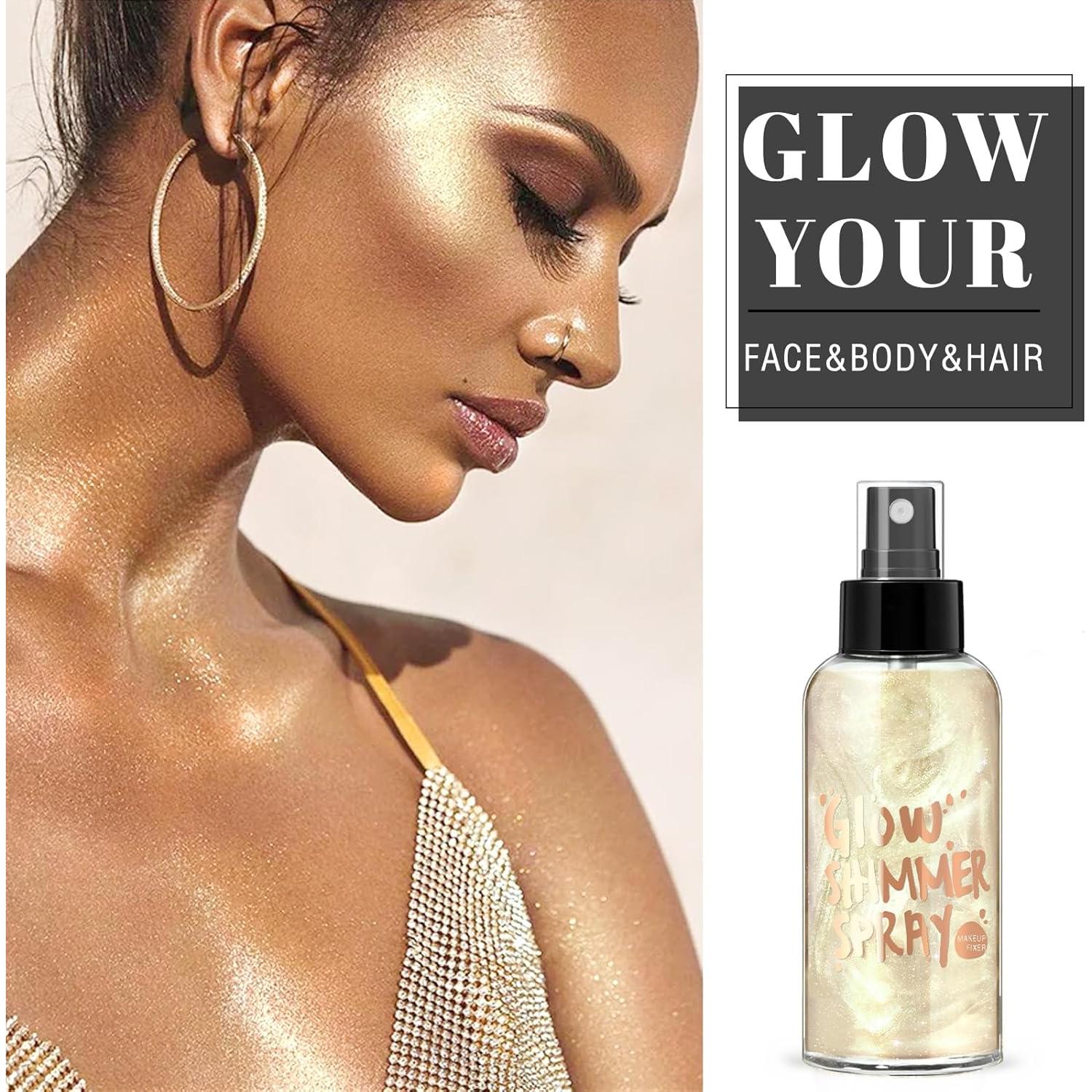 Spray de Brillo Corporal HOSAILY 94.8g Iluminador Hidratante Plateado