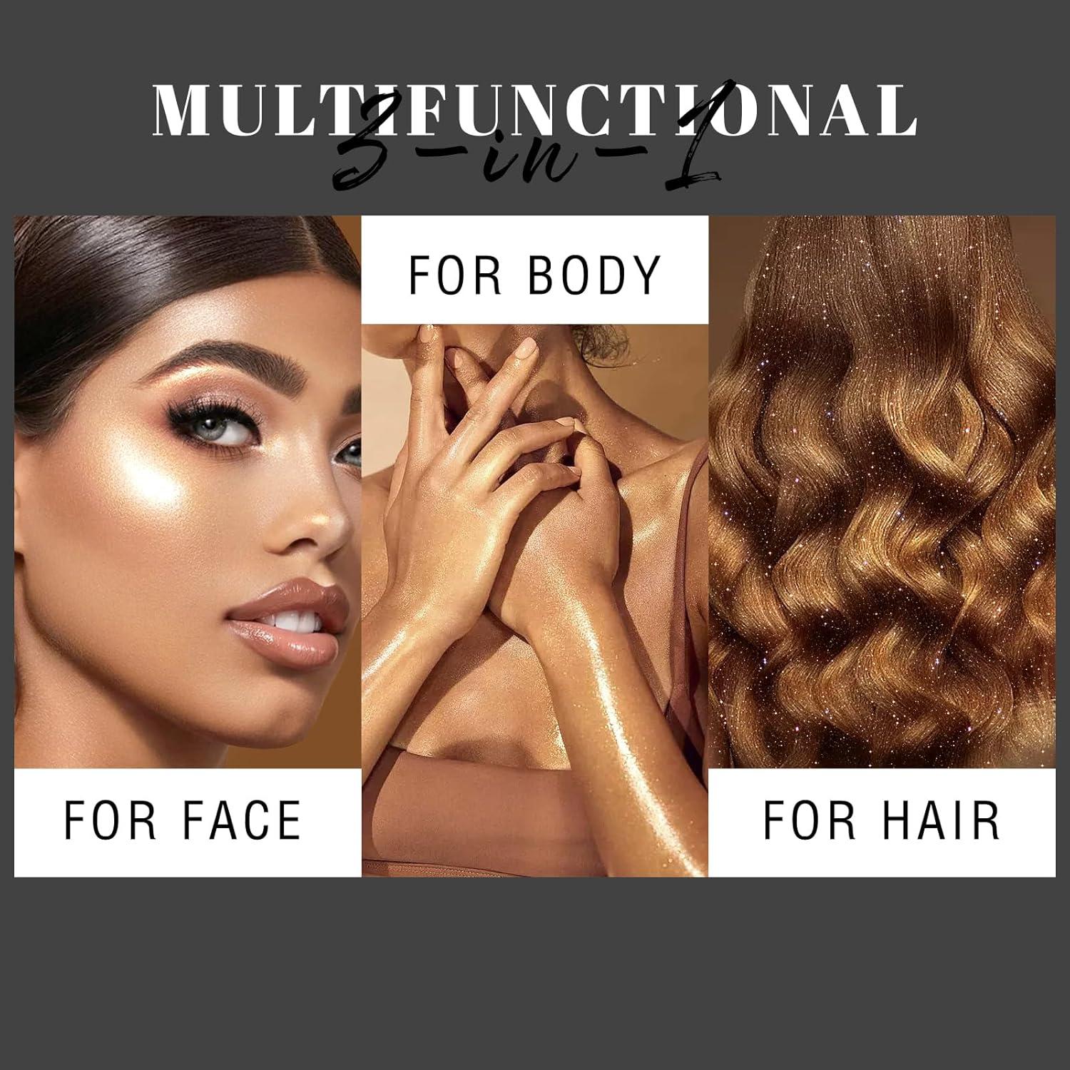 Spray de Brillo Corporal HOSAILY 94.8g Iluminador Hidratante Plateado