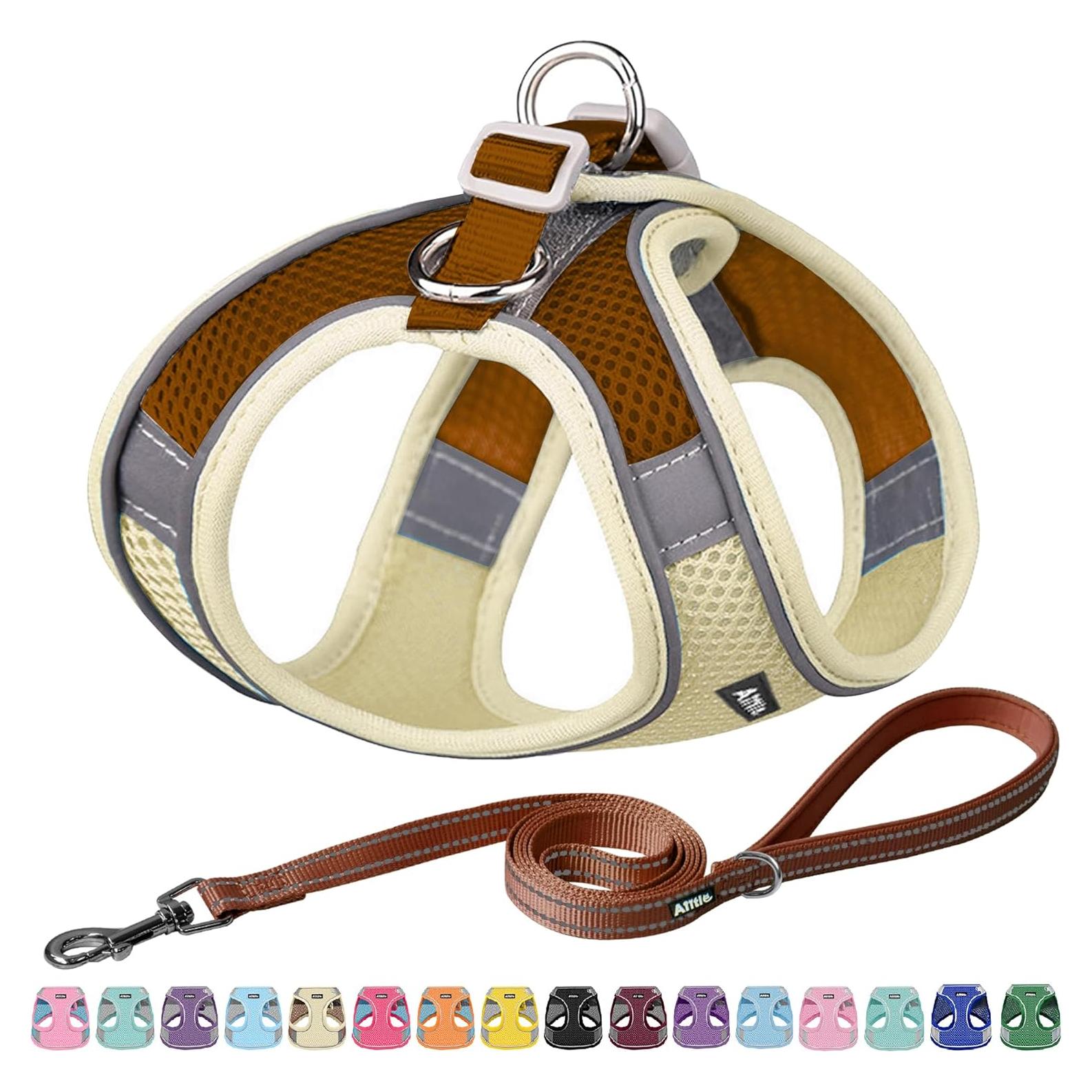 Arnés para Perros y Gatos AIITLE Beige XXXS Ajustable Reflectante