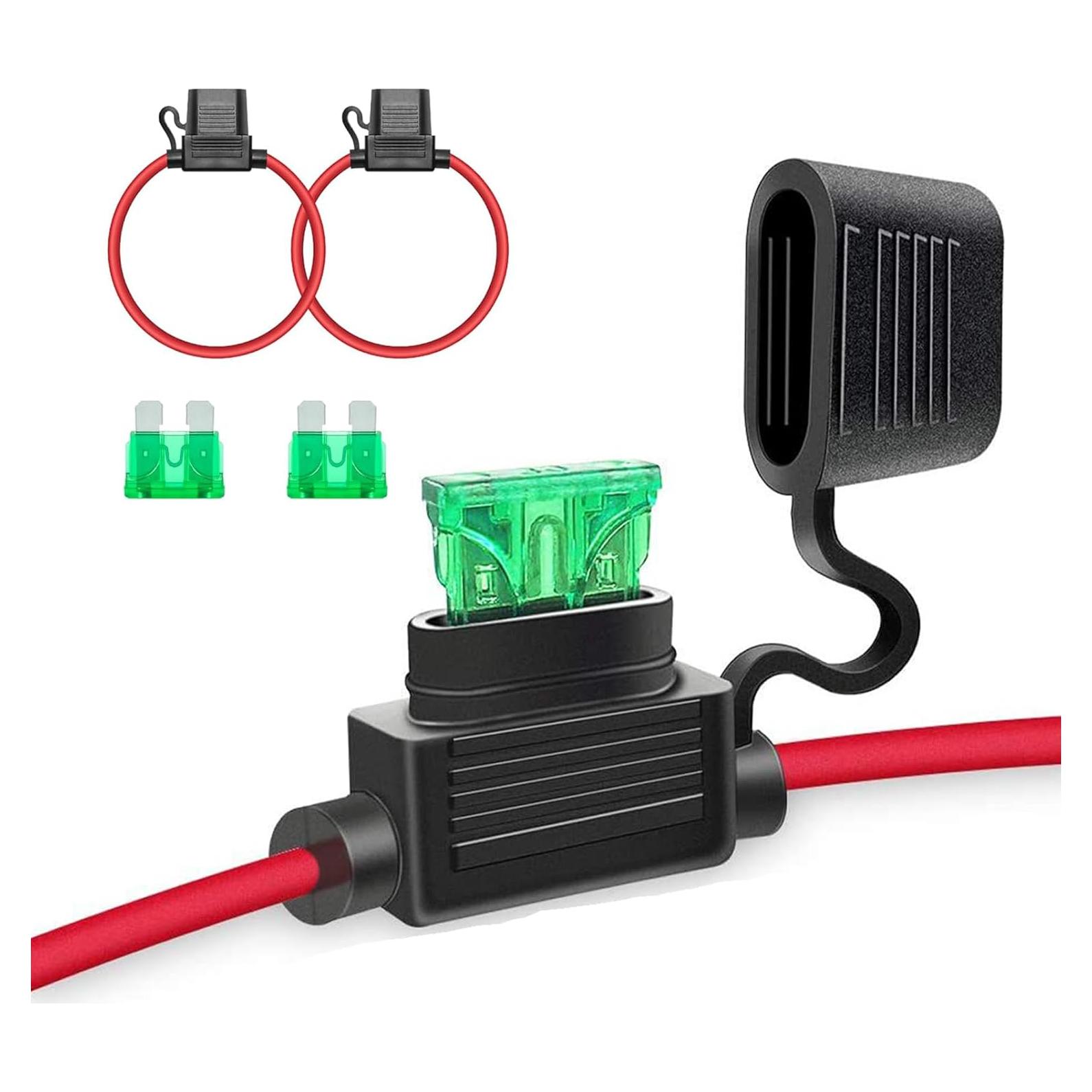 Soporte de Fusible 2PCS Zikefest 12V 18AWG 10A Impermeable