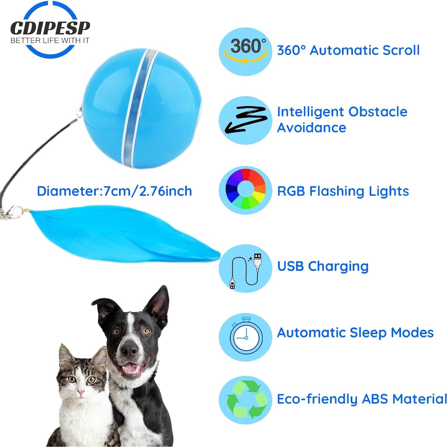 Bola Interactiva para Gatos y Perros Cdypesp Azul LED