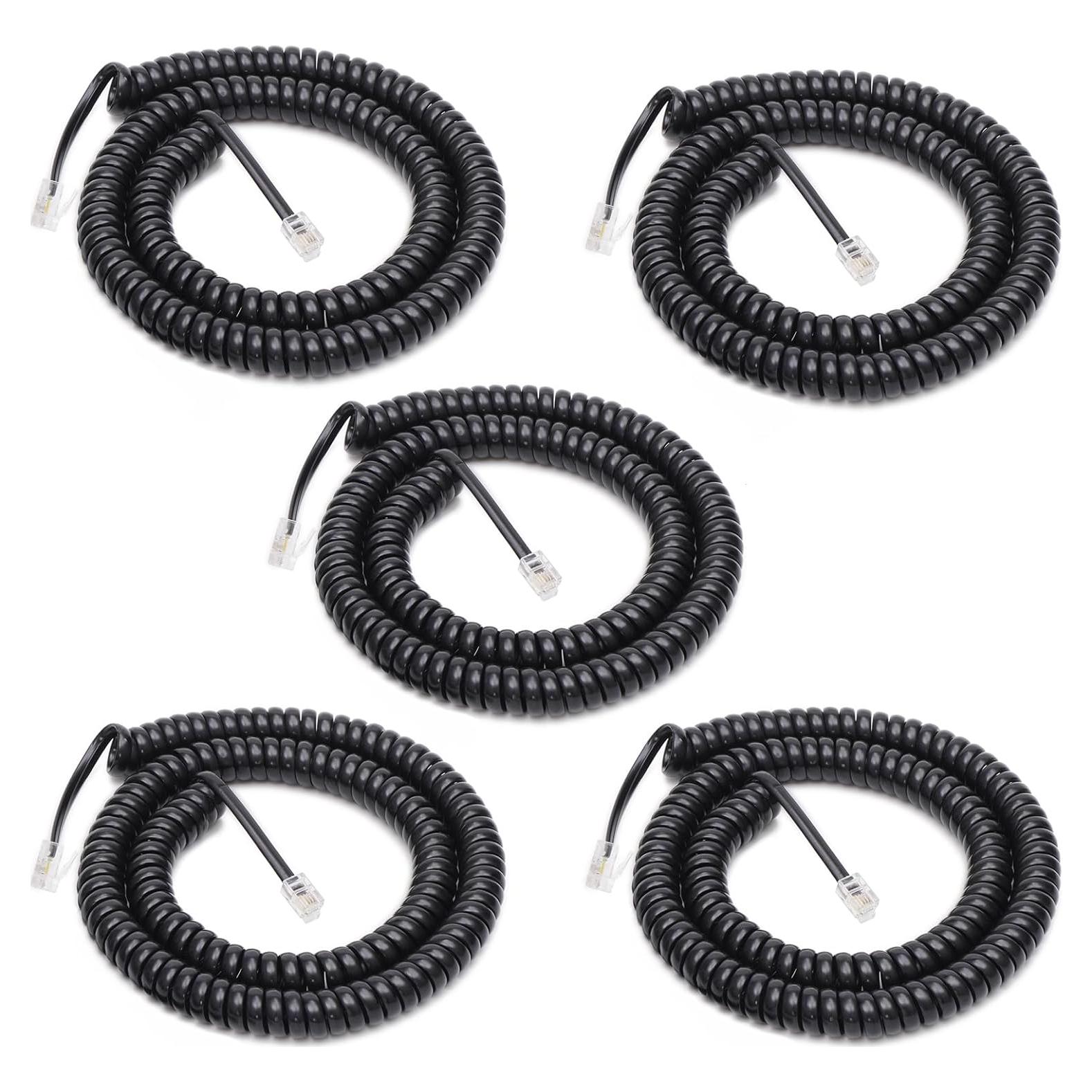 Cable de Teléfono Uvital RJ9 5 Pack 1.4m/8m Negro