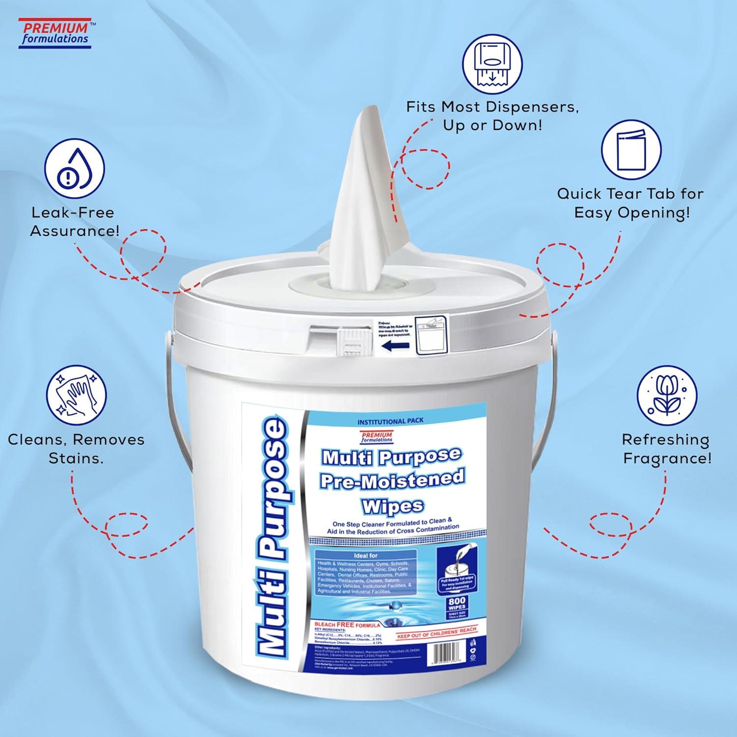 Toallitas Húmedas a Granel 800 Unidades con Cubo Dispensador