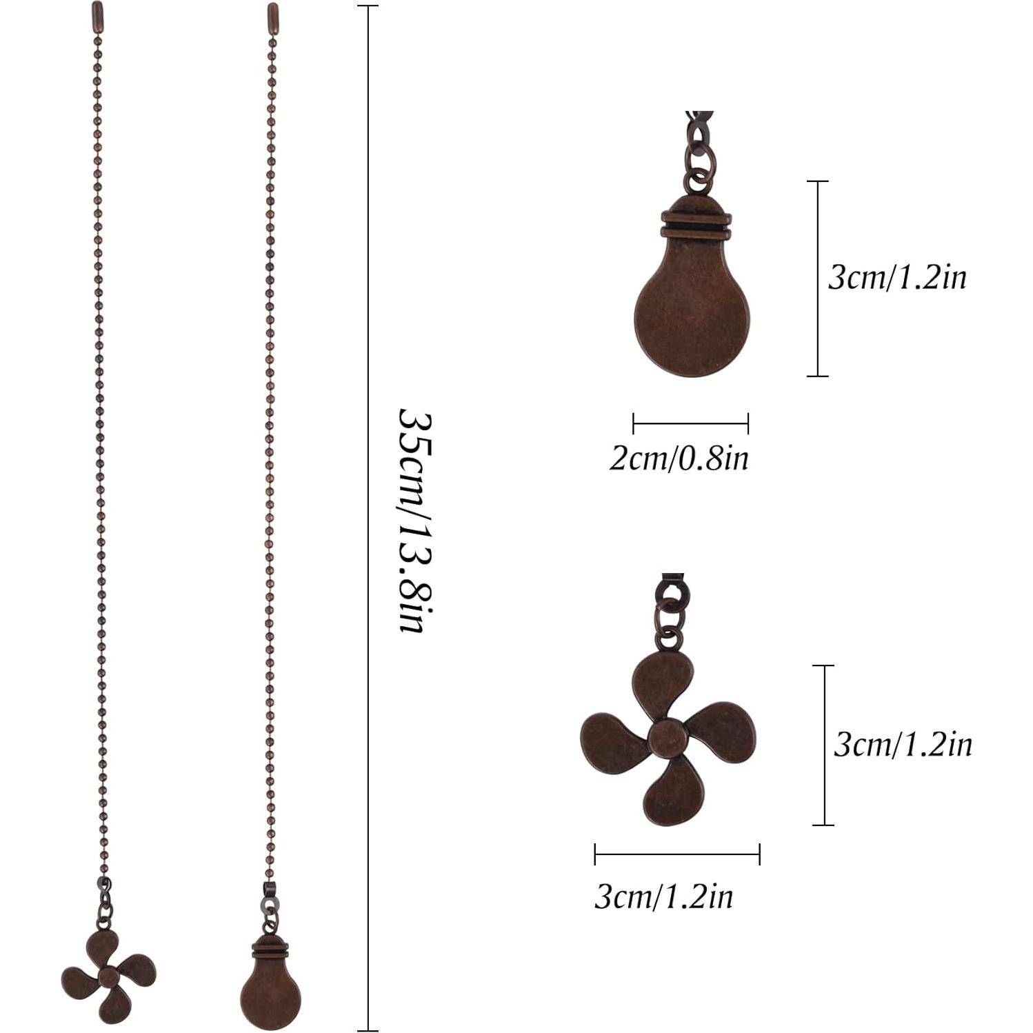 Cadena de Tirar para Ventilador de Techo JEPELUS 35.56 cm Bronce Rojo