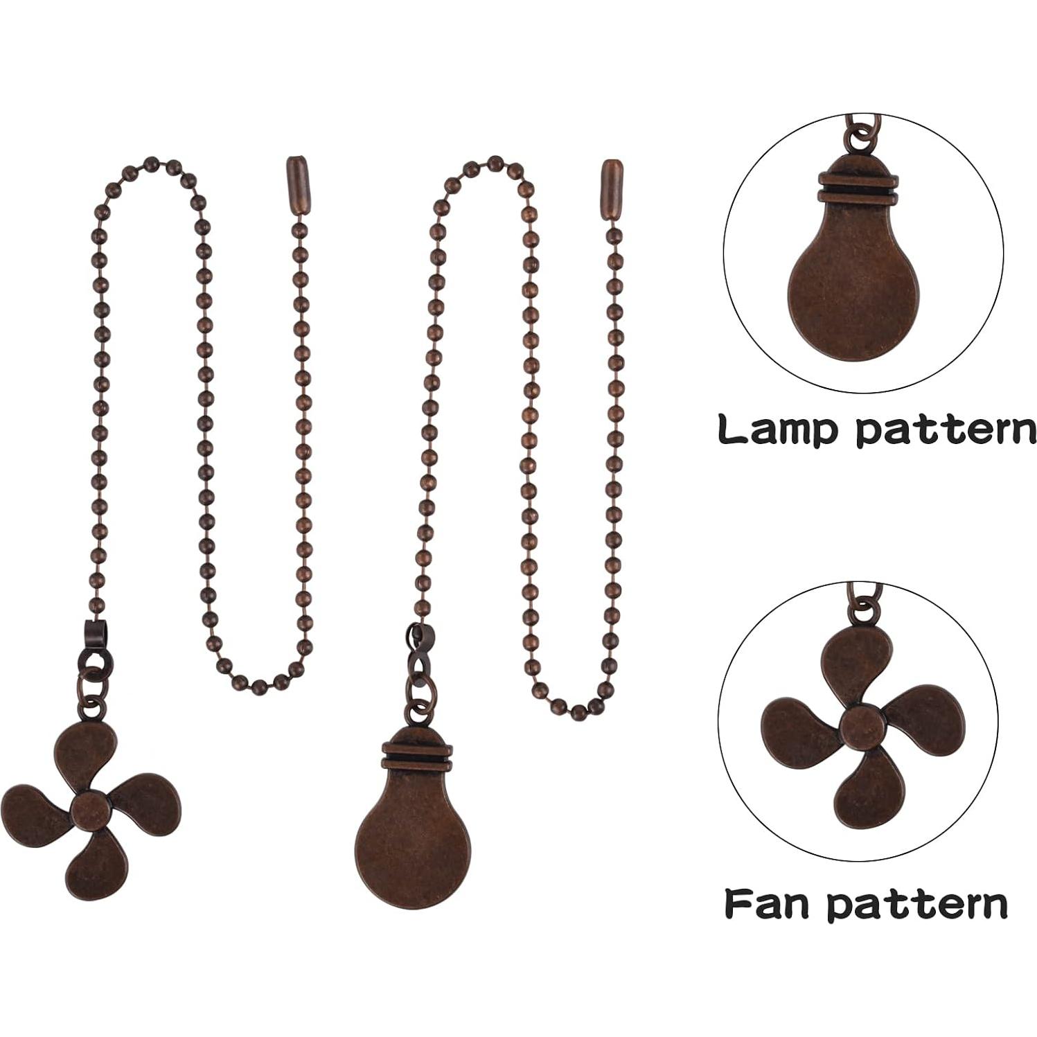 Cadena de Tirar para Ventilador de Techo JEPELUS 35.56 cm Bronce Rojo