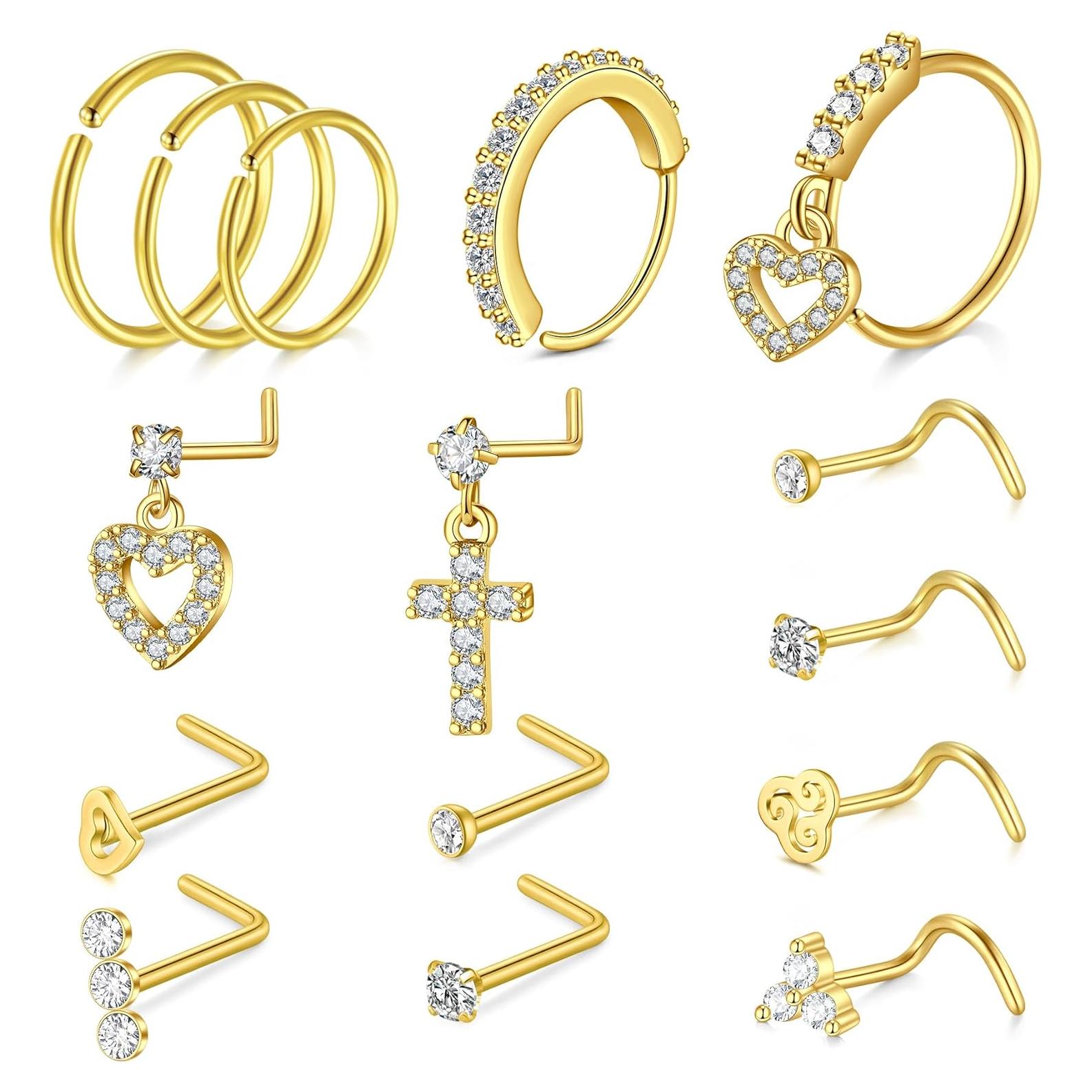 Anillos de nariz Briana Williams 18G 20G acero quirúrgico