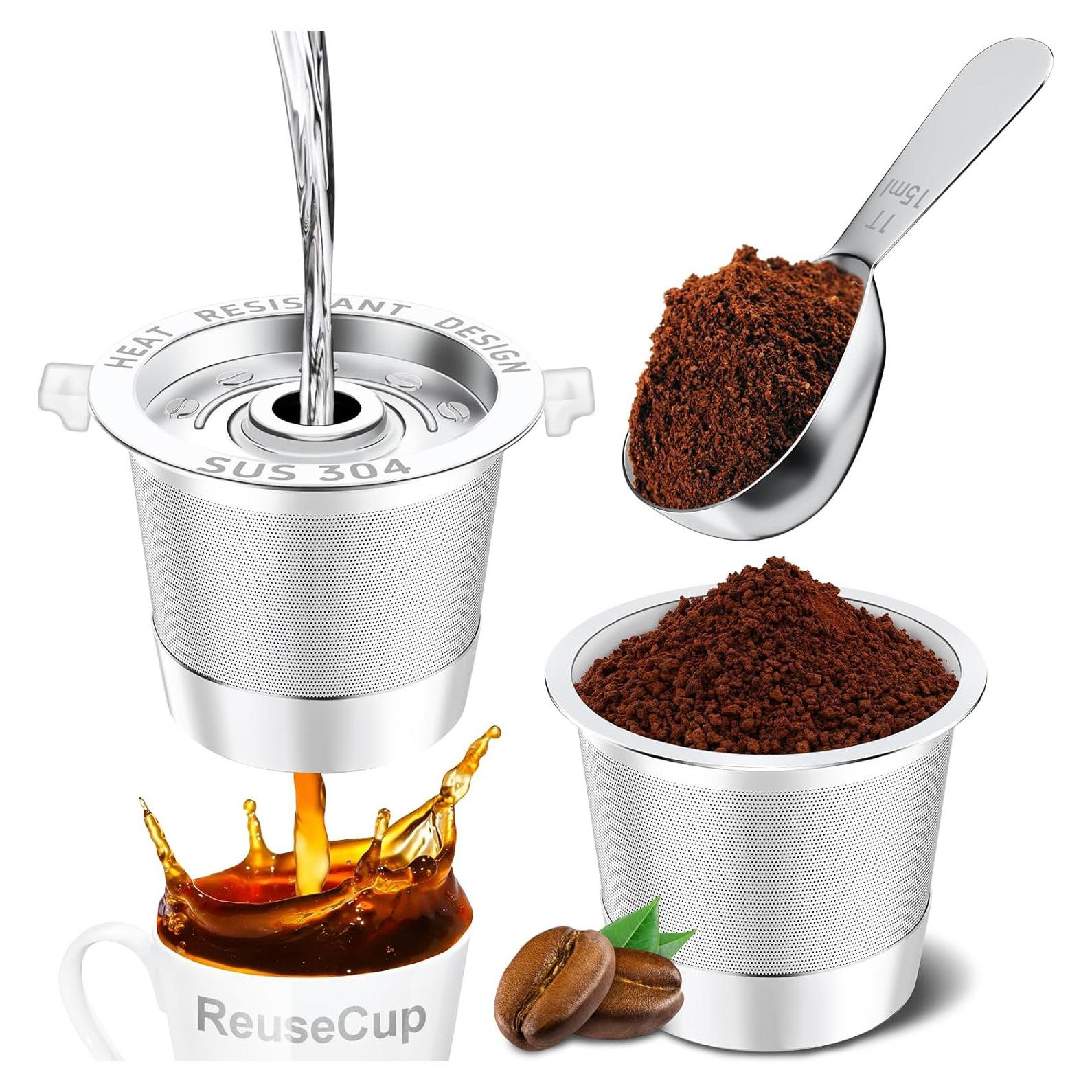K Cups Reutilizables NESSUS de Acero Inoxidable - 2 Piezas