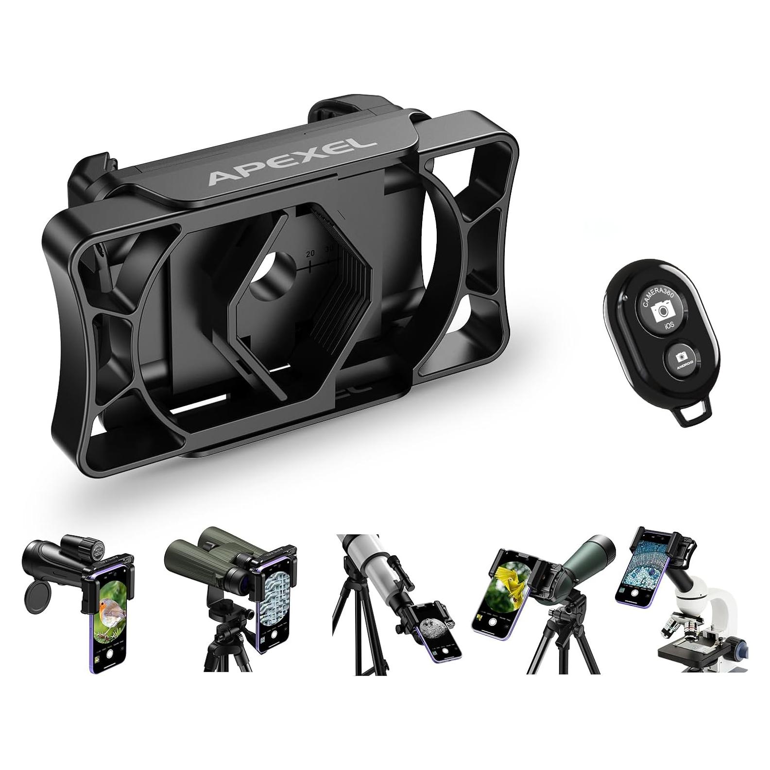 Adaptador de Teléfono APEXEL F002-B con Control Remoto Bluetooth