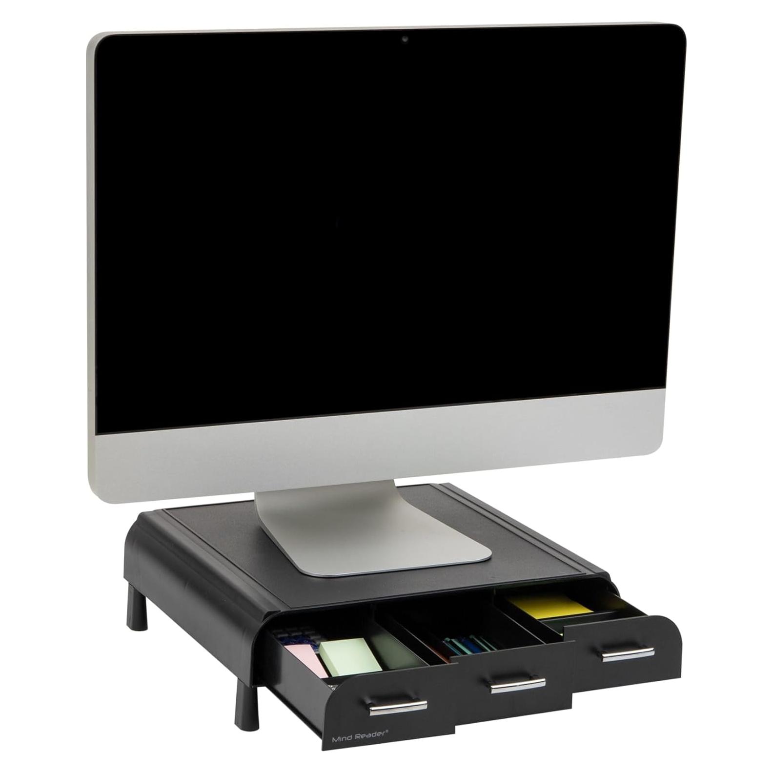 Soporte para Monitor Ergonómico Mind Reader, Negro, 34.29x33.02x10.16 cm