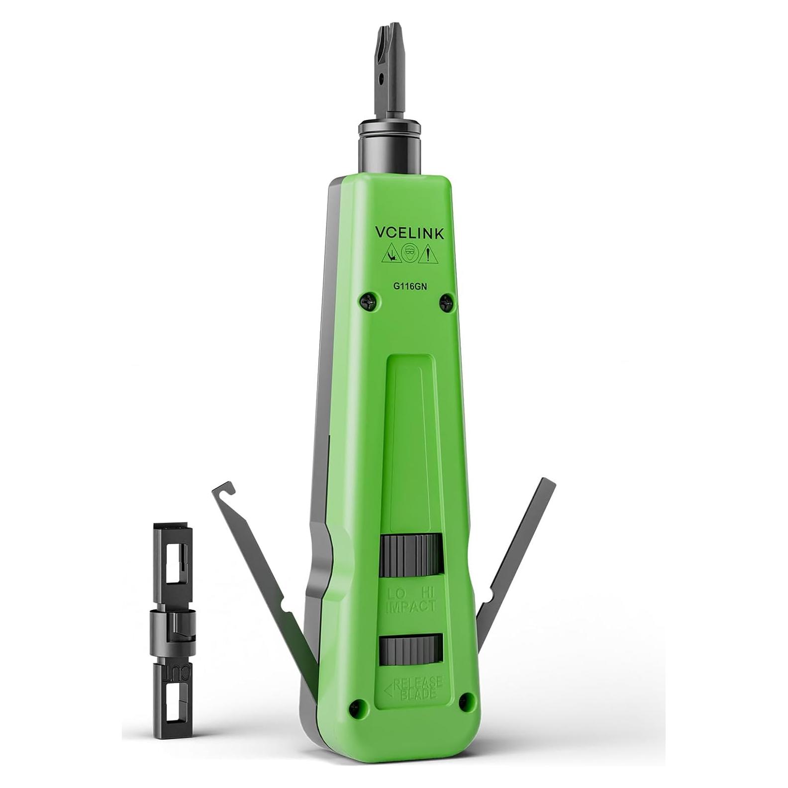 Herramienta Punch Down VCELINK 110/66 Verde, Fuerza Ajustable